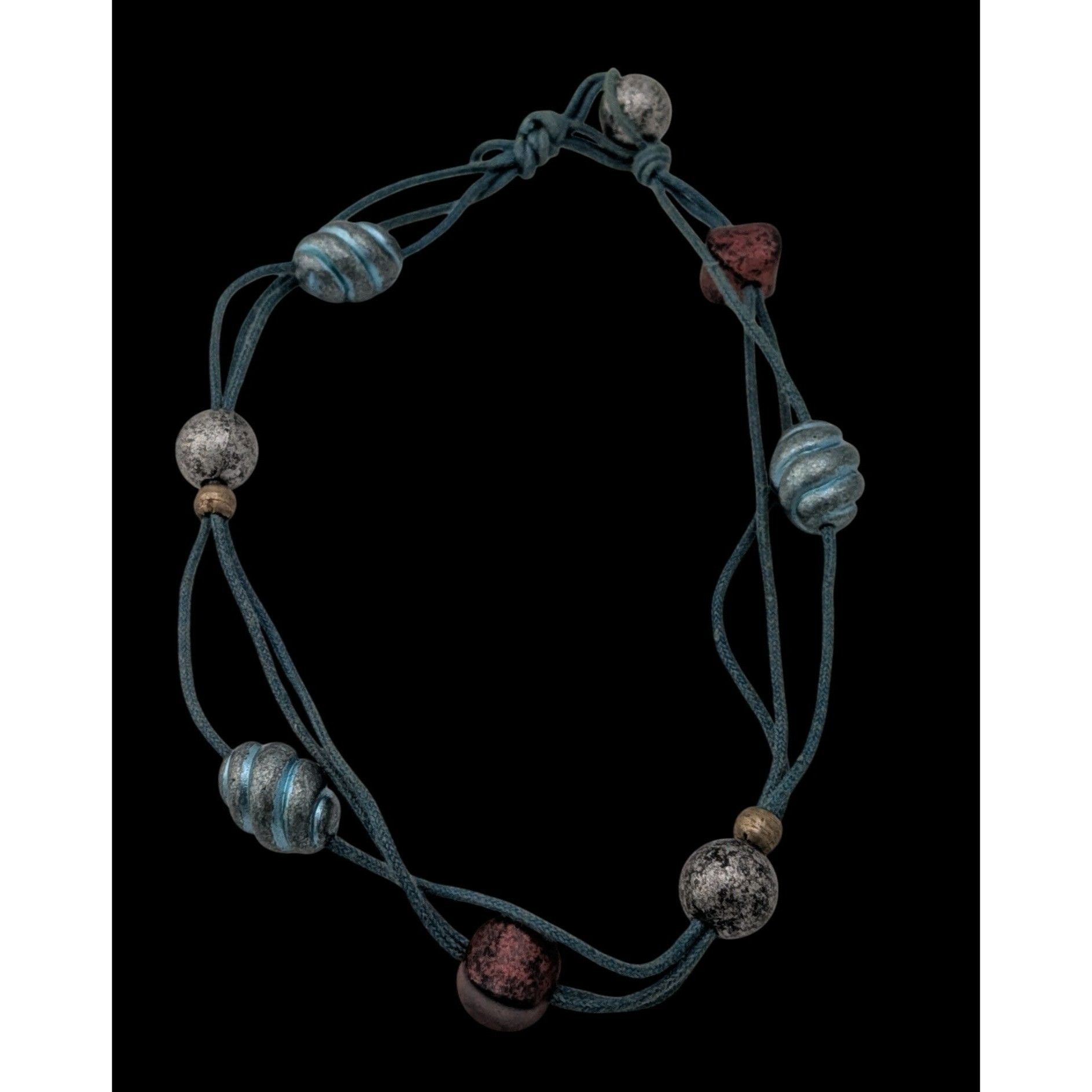 Other Festival Bohemian Beaded Choker With Multicolor Beads On Blu Size ONE SIZE - 1 Thumbnail