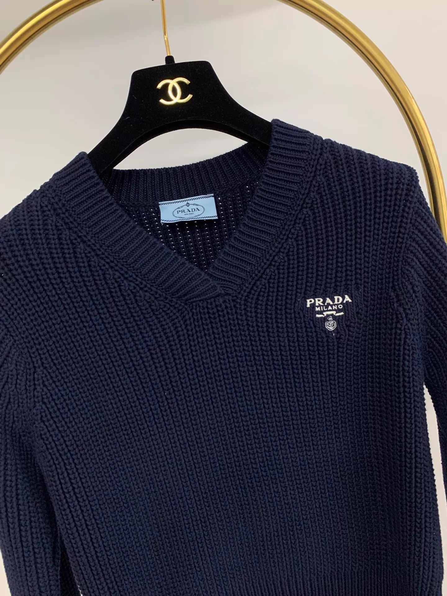 Prada Prada Navy Blue Knit Sweater 42 New Size M / US 6-8 / IT 42-44 - 2 Thumbnail