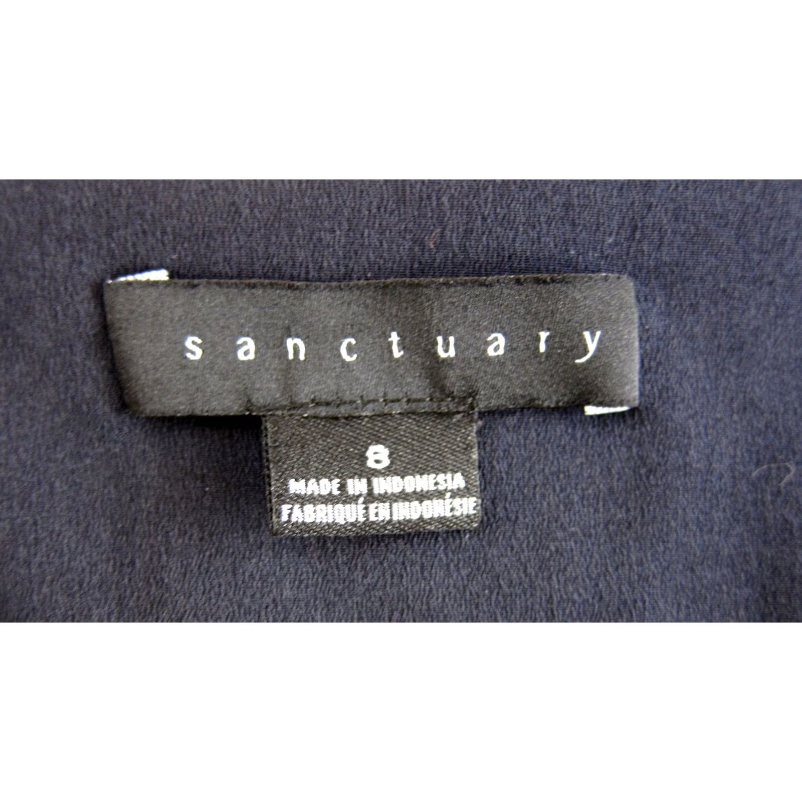 Sanctuary Sanctuary Sanctuary Navy Blue Pink Floral Short Sleeve V-Neck Wrap Dress Woman Size 8 Size 30" / US 8 / IT 44 - 3 Thumbnail