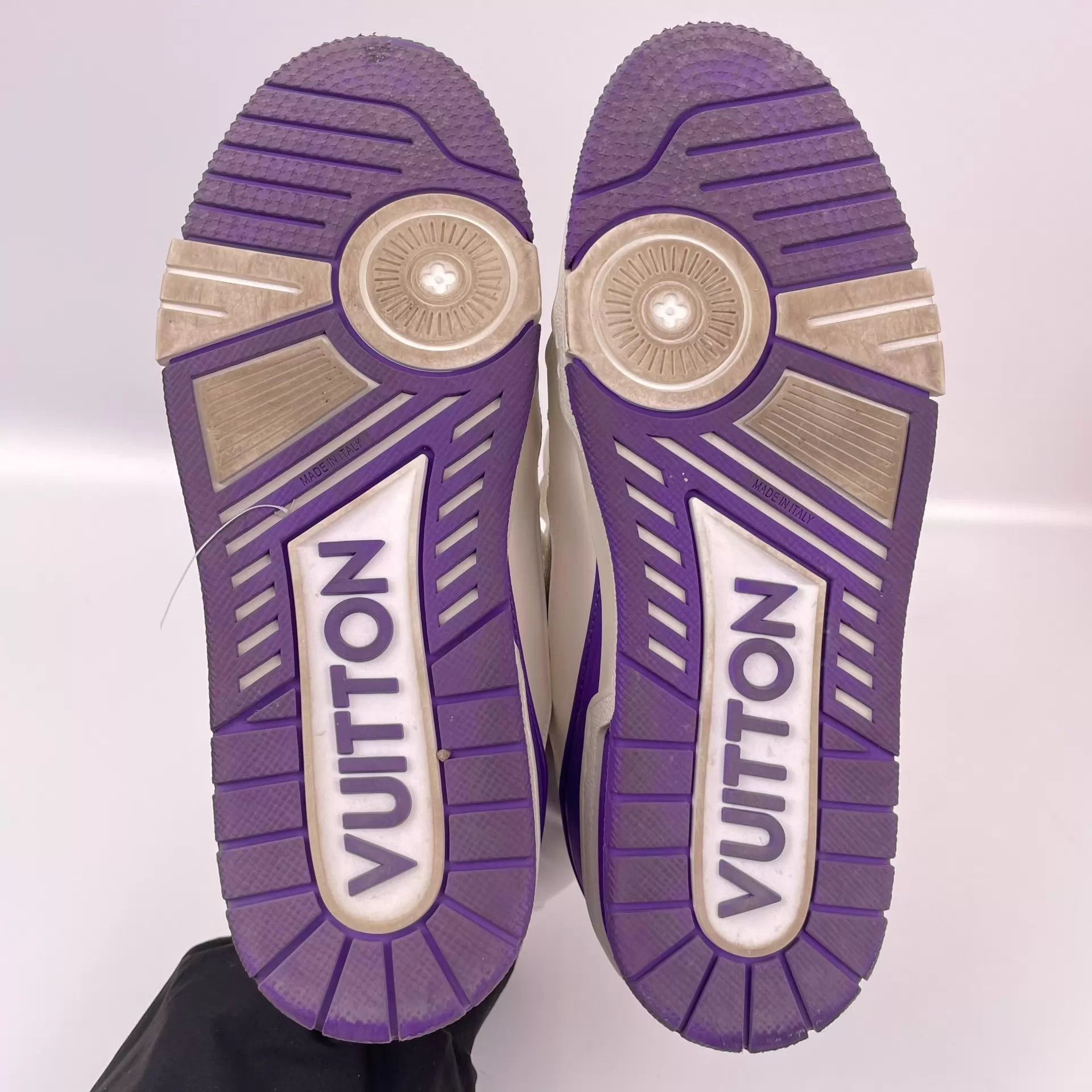Louis Vuitton LV Trainer White Purple Cement 39 Size US 8.5 / IT 38.5 - 3 Thumbnail