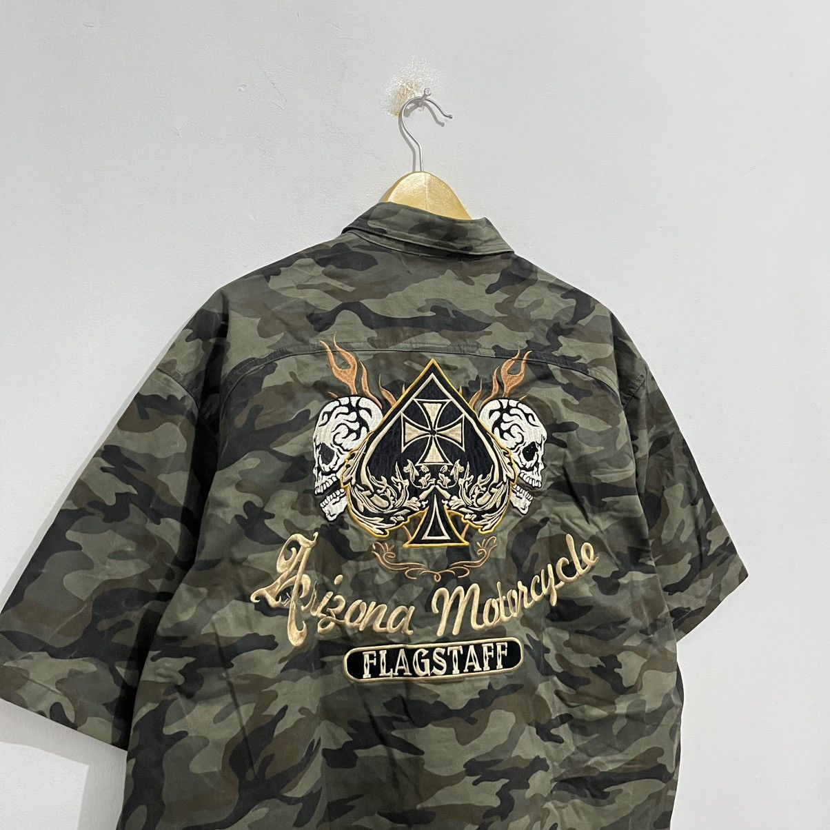 Japanese Brand Flagstaff Arizona Motorcycle Camo Shirt - JUN25 Size US XXL / EU 58 / 5 - 3 Thumbnail