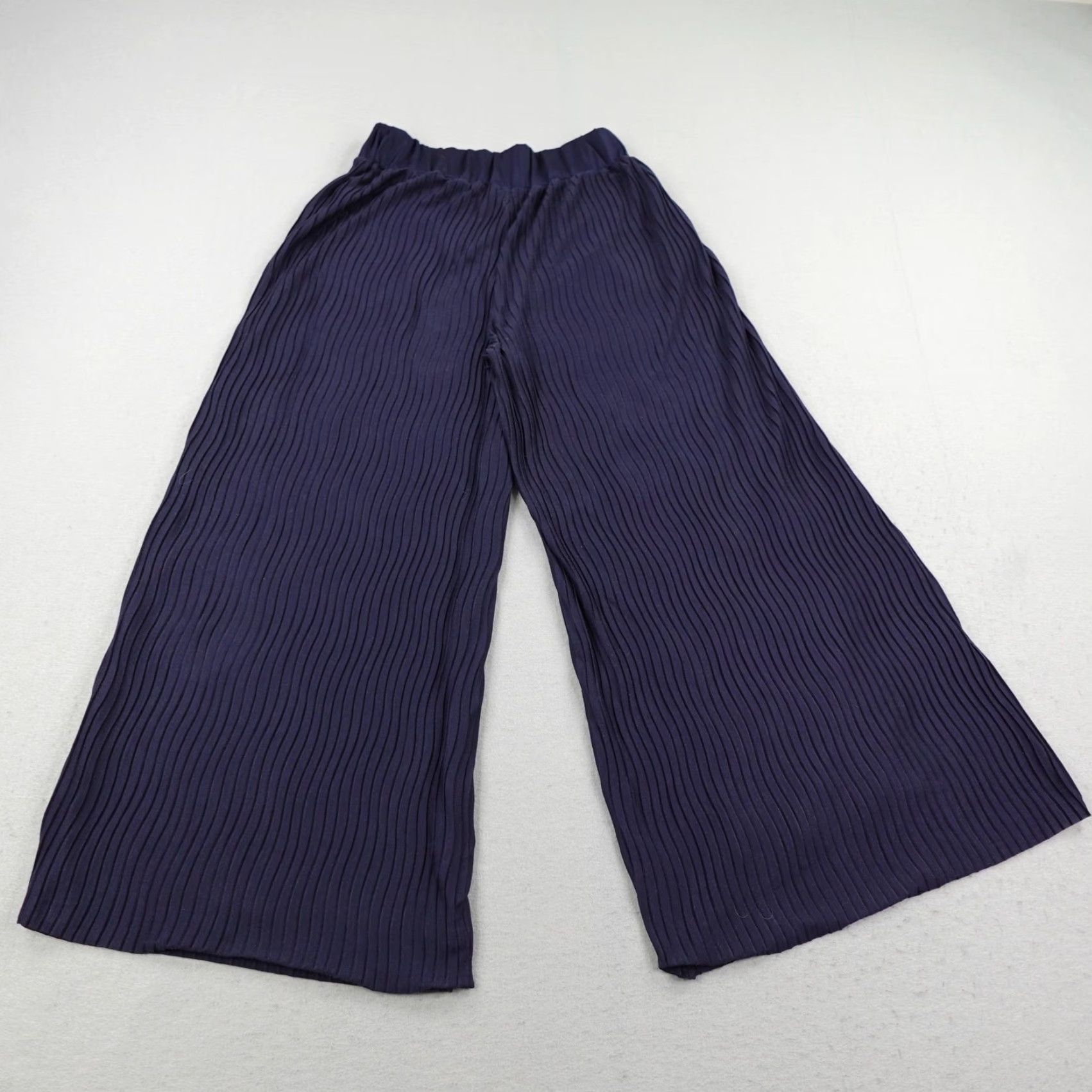 Anthropologie Pants Womens XS Navy Wide Leg Loose Flowy Lined Baggy Oversized