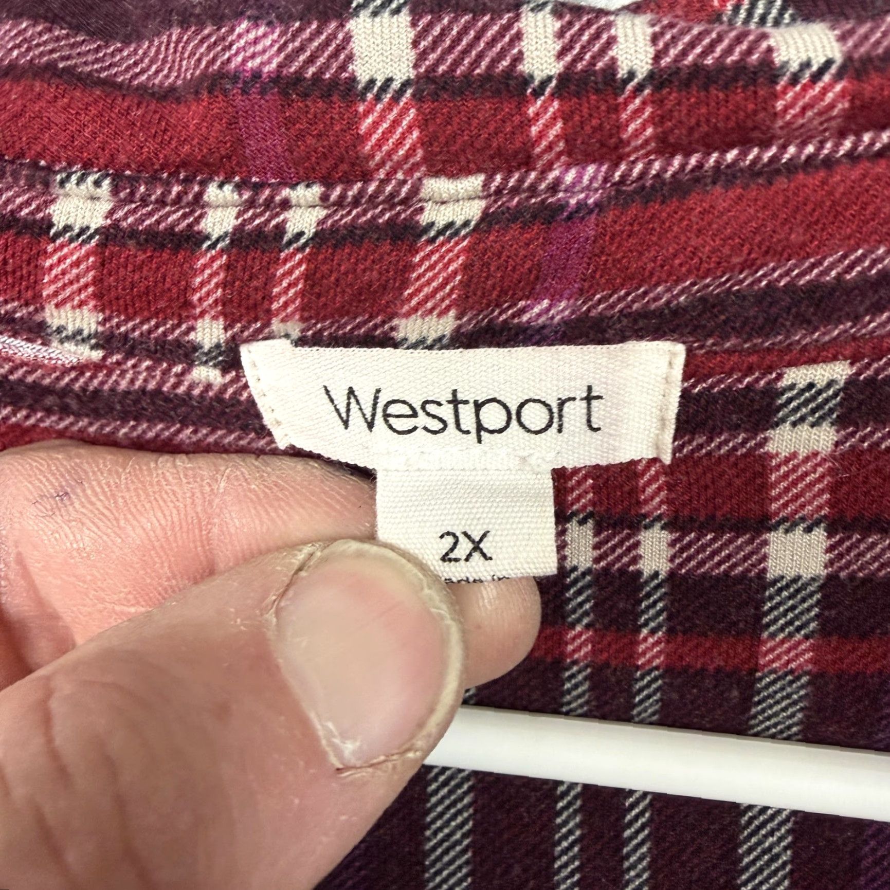 Vintage Westport Blouse Tunic Womens 2X Plus Red Plaid 3/4 Sleeve Boho Cabincore Shirt Size XXL / US 16-18 / IT 52-54 - 4 Thumbnail