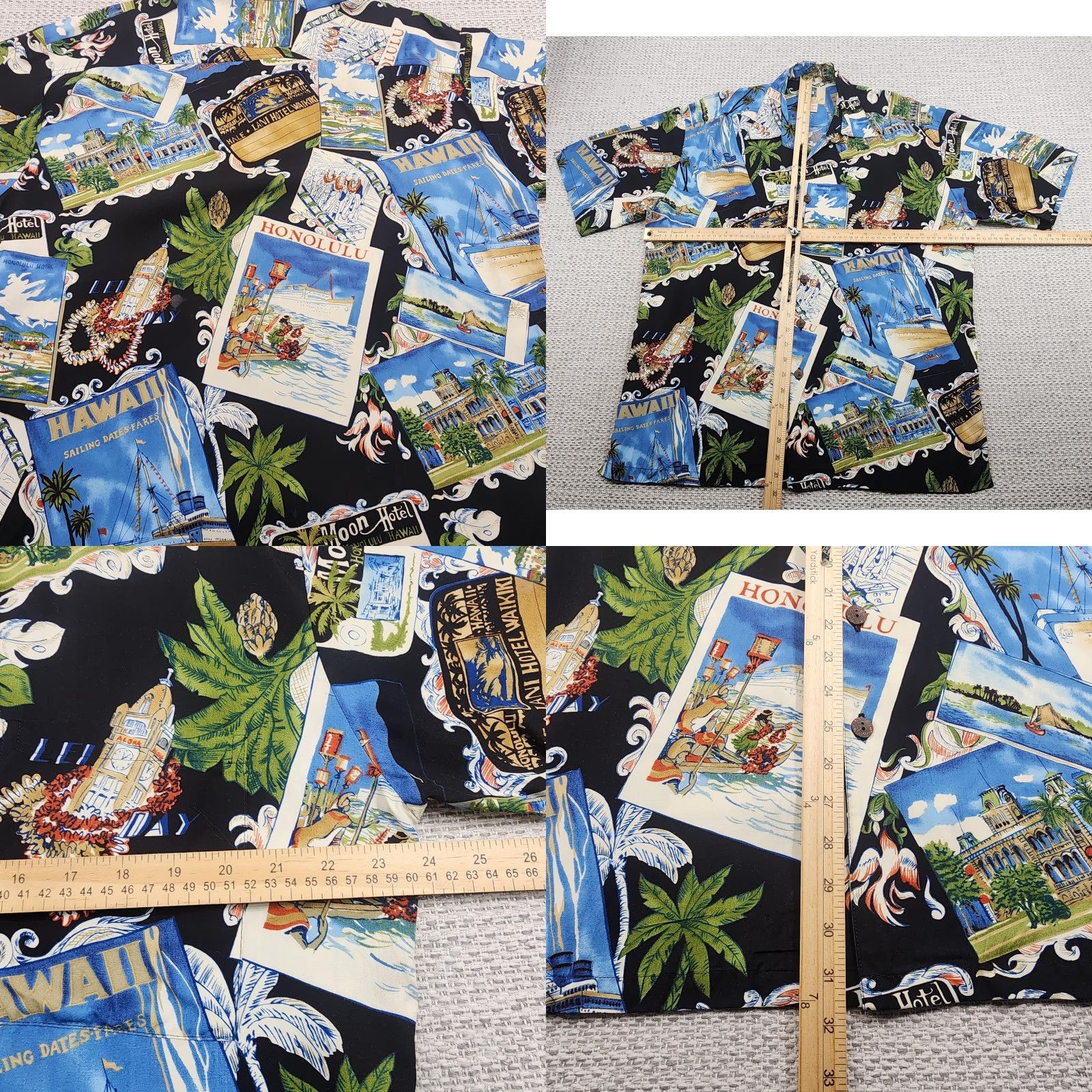 Vintage VINTAGE Kahala Shirt Mens Black Hawaiian Aloha Camp Collar Rayon Scenic Print Short Sleeve Button-Up Size US M / EU 48-50 / 2 - 8 Thumbnail