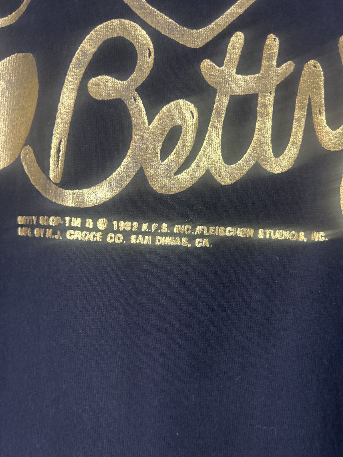Vintage Vintage 1992 Betty Boop Gold Single Stitch Tes Size US L / EU 52-54 / 3 - 3 Thumbnail