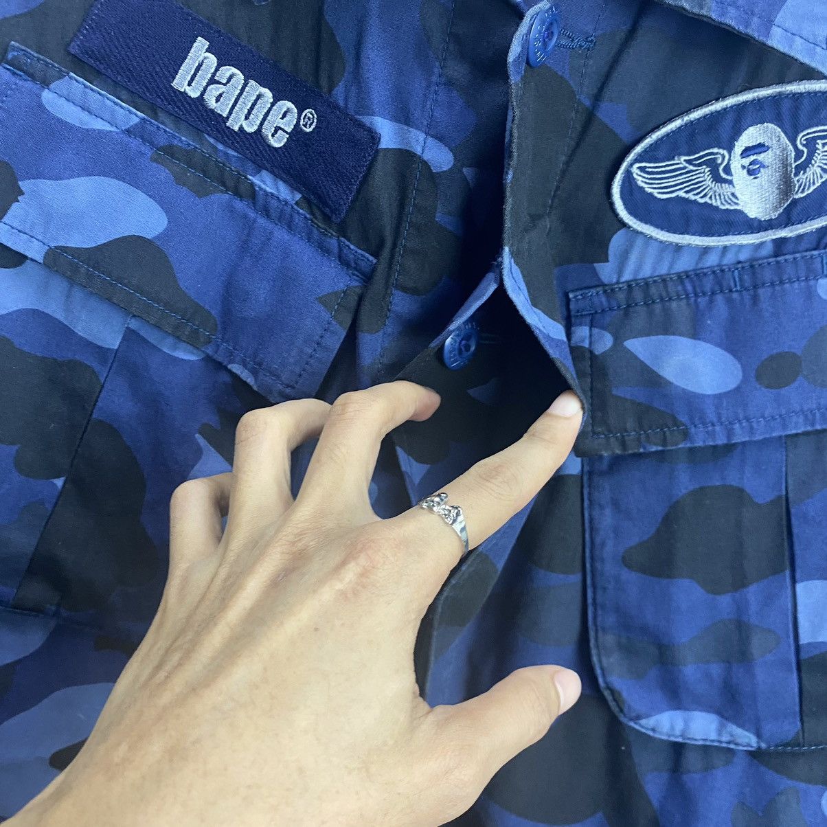 Bape RARE‼️A Bathing Ape Multi Pocket Purple Camo Shirt Button Ups Size US L / EU 52-54 / 3 - 11 Thumbnail