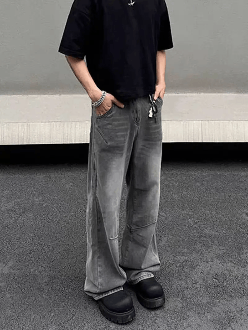 Japanese Brand × Jean Vintage washed straight leg baggy jeans Size US 28 / EU 44 - 5 Thumbnail
