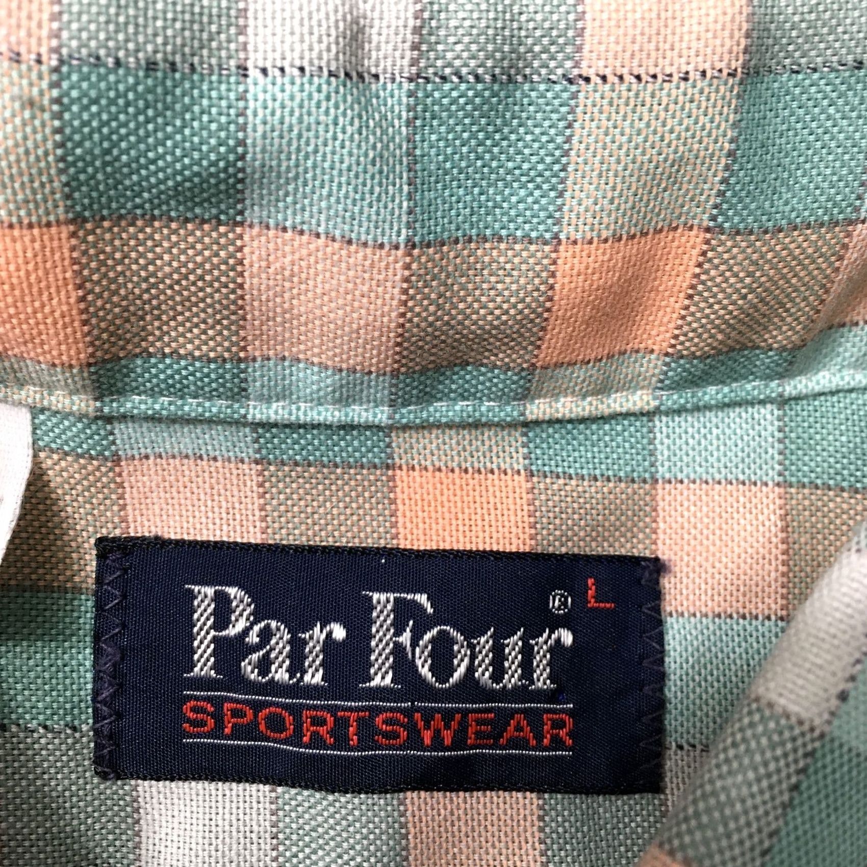 Vintage VINTAGE Par Four Button Up Shirt Long Sleeve Plaid Checkered large green Mens Size US L / EU 52-54 / 3 - 3 Thumbnail