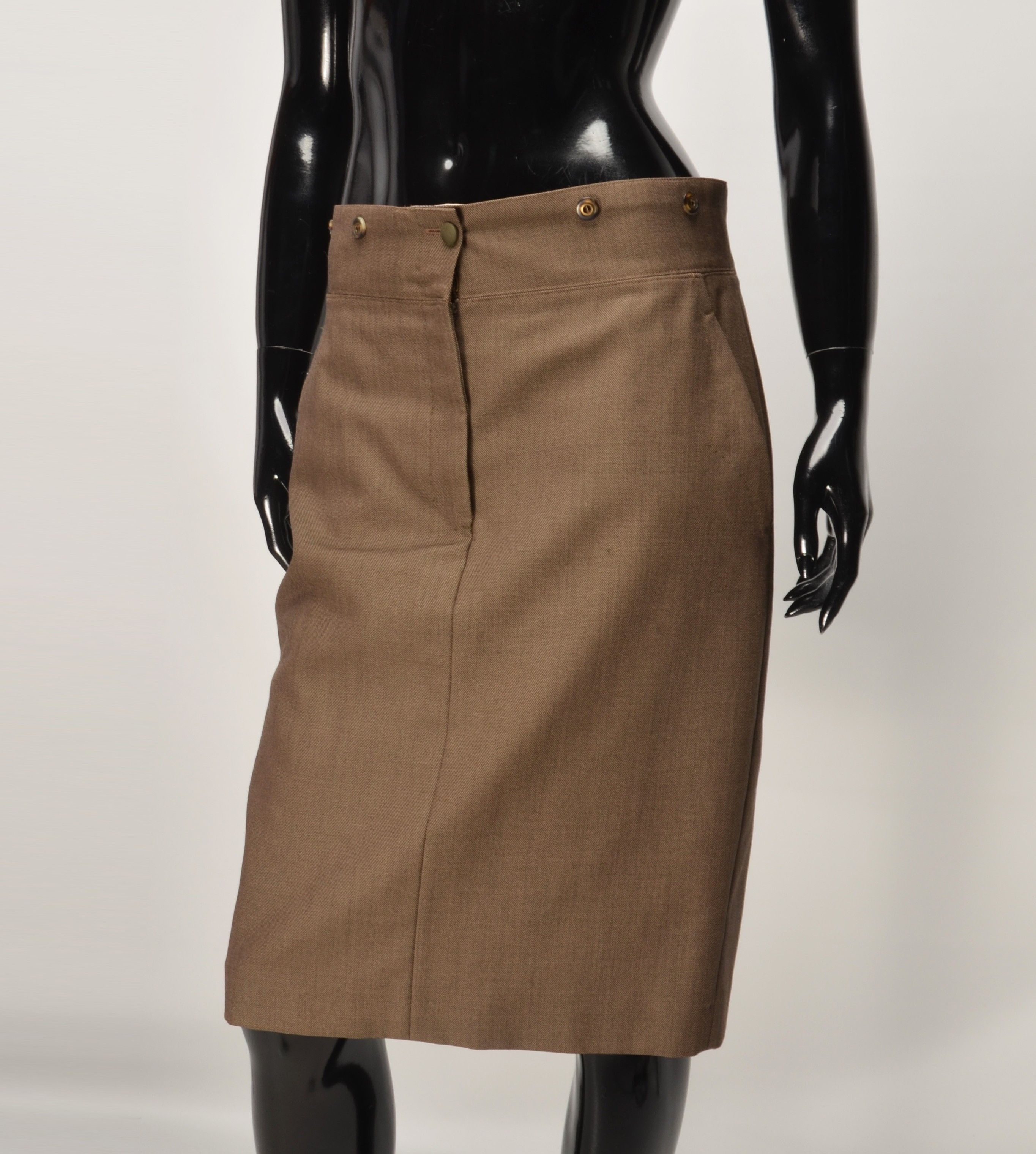 Paul Smith Vintage Paul Smith Wool Brown Straight Detailed Skirt Size 30" / US 8 / IT 44 - 2 Thumbnail