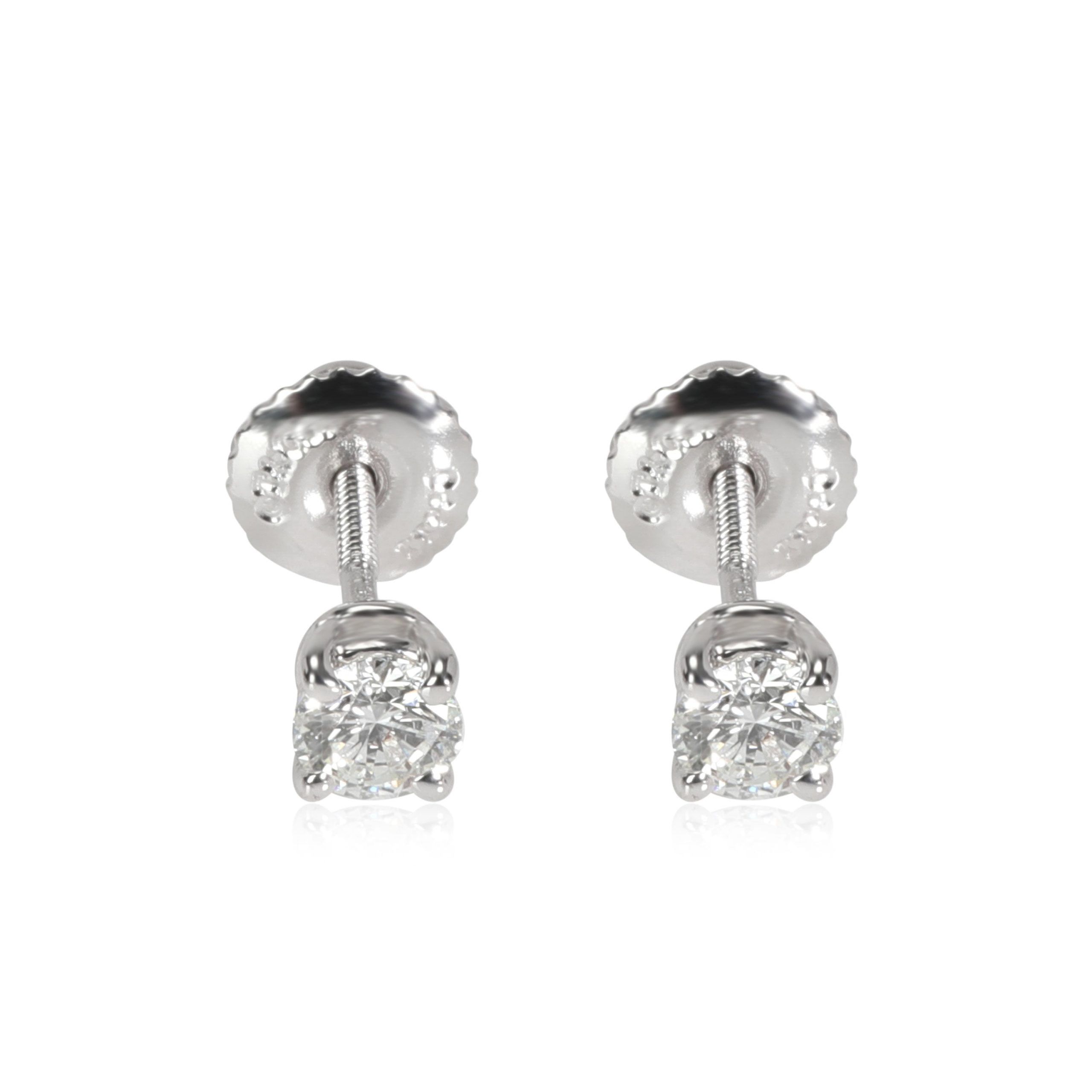 image of Tiffany Co Tiffany & Co. Diamond Stud Earring In Platinum 0.31 Ctw in Gold, Women's