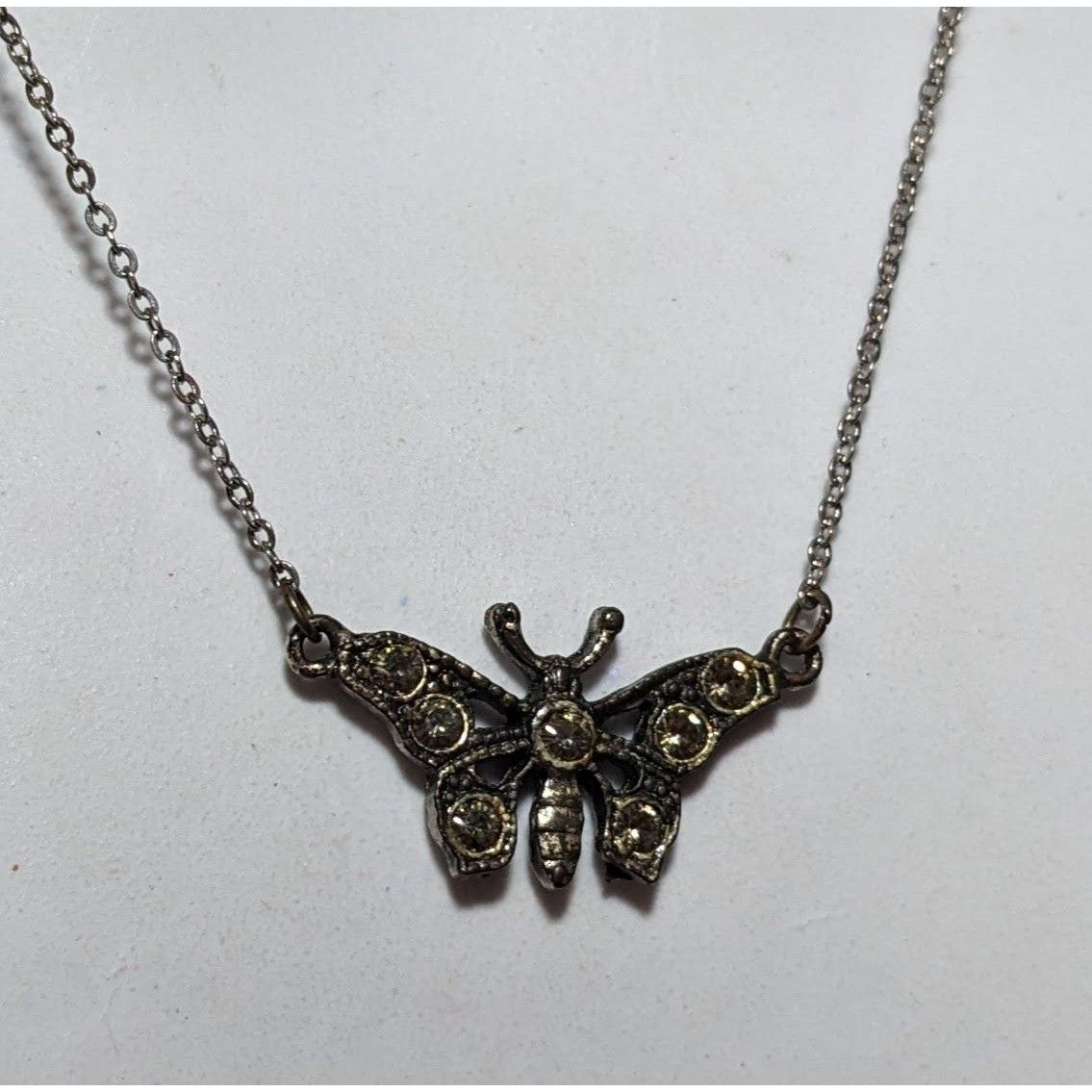 Other Vintage 90s Butterfly Rhinestone Necklace Size ONE SIZE - 6 Thumbnail