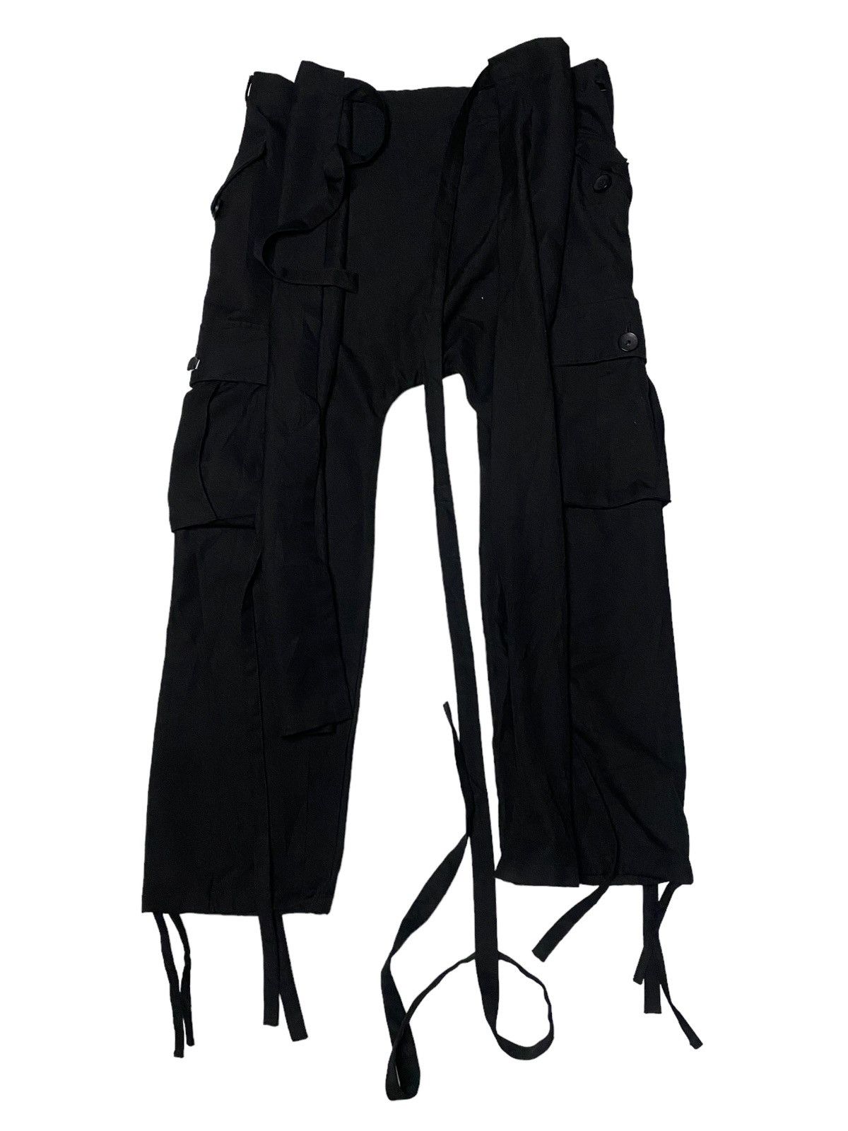 If Six Was Nine × Japanese Brand 2000's Rovski Drop Crotch Laces Pants Size US 36 / EU 52 - 1 Thumbnail