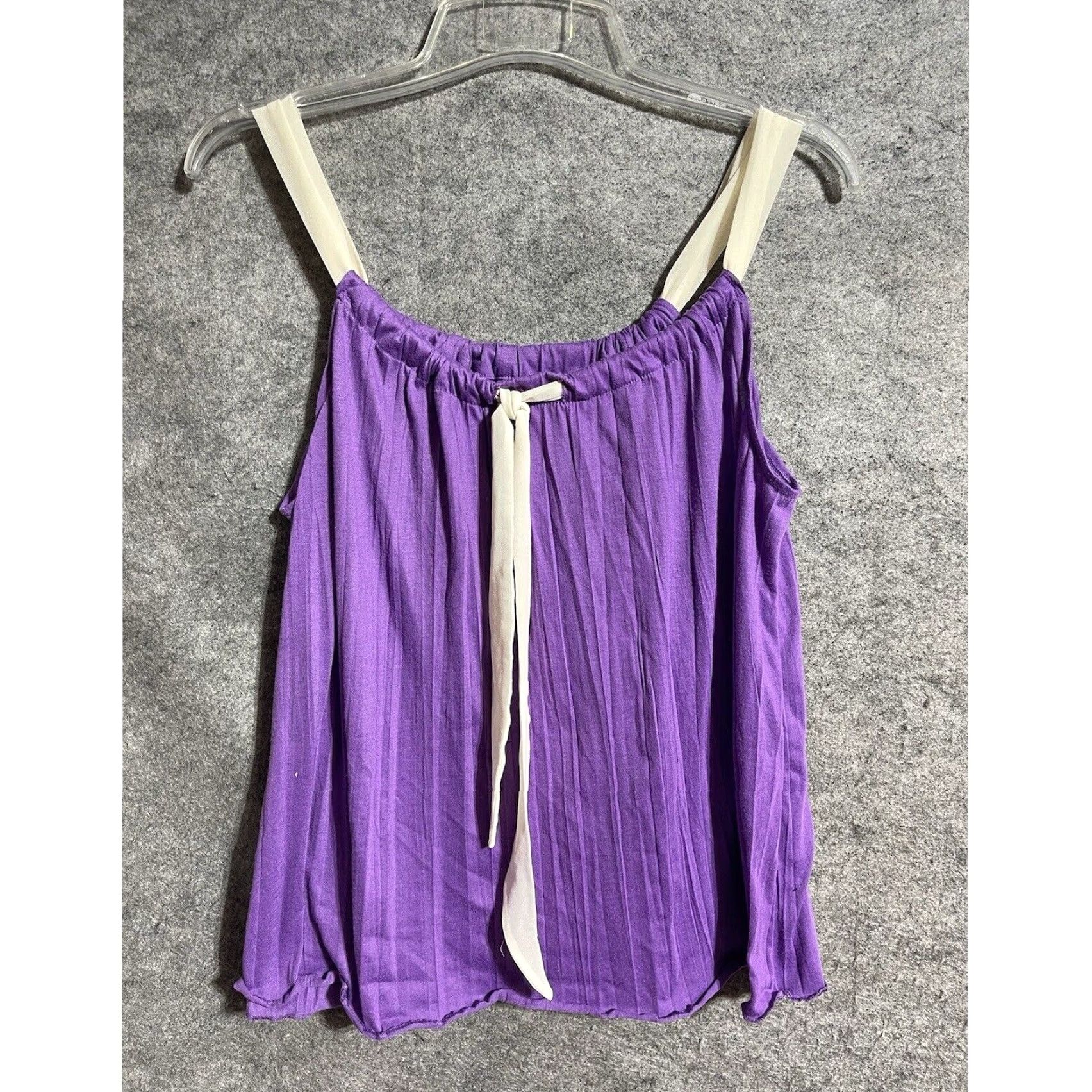 Vintage Jaclyn Smith Tank Top XL Women's Pullover Sleeveless Solid Purple 90s Y2K Boho Chic Flowy Festival Hippie Vacation Size XL / US 12-14 / IT 48-50 - 2 Thumbnail