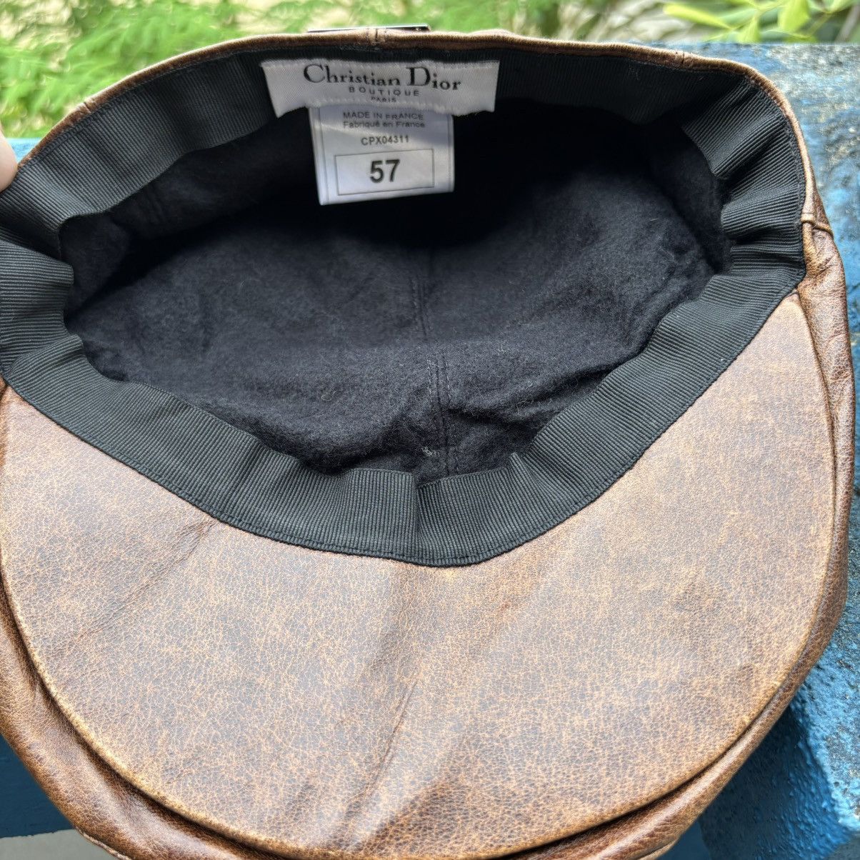 Dior Christian Dior Boutique Paris Leather flat cap Size ONE SIZE - 12 Thumbnail