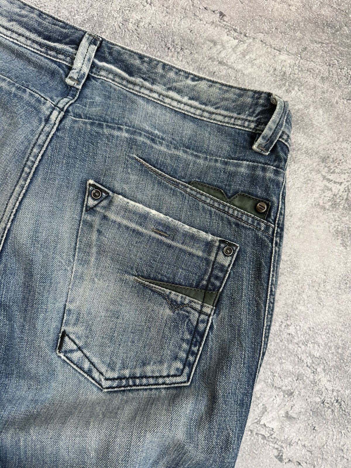 Diesel Vintage Diesel Distressed Ripped Denim Jeans Japanese Stripe Size US 31 - 18 Thumbnail