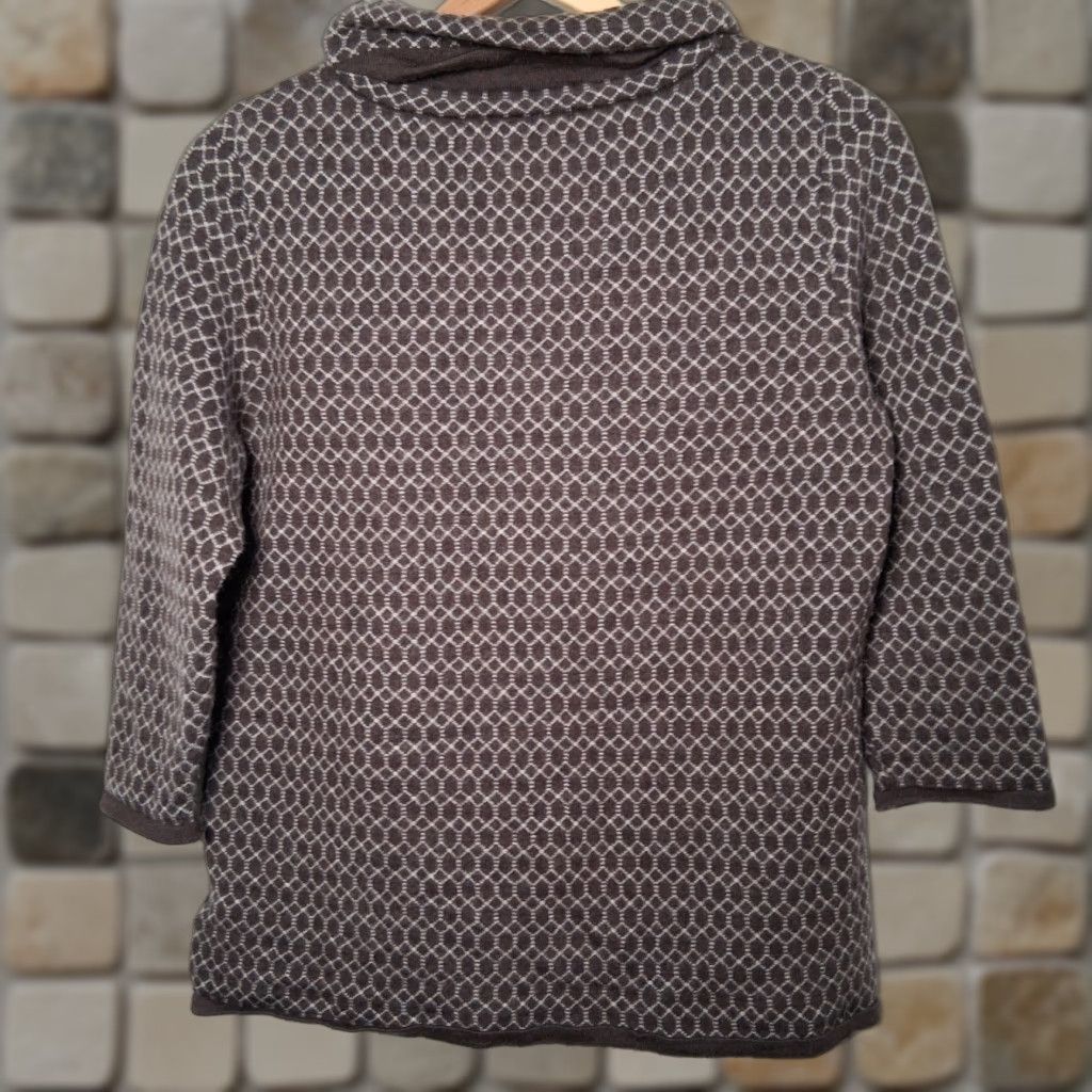 Talbots Talbots Petites Merino Wool Sweater Women PL Brown Geometric Nature Casual 3/4 Sleeve High Neck Pullover Winter Fall Spring Knit Dry Clean Only Mens? Size L / US 10 / IT 46 - 1 Thumbnail