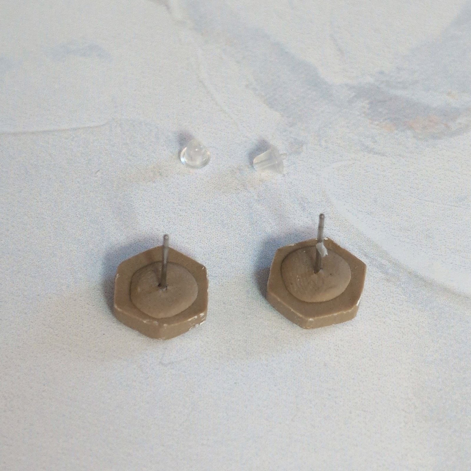 Other Clayful With Mack Tan & White Octagon Boho-Inspired Earrings Size ONE SIZE - 5 Thumbnail