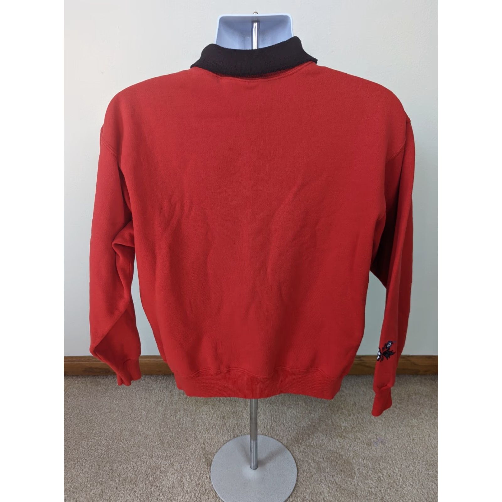 Hanes VINTAGE 90s Norwegian Floral Graphic Collar Sweatshirt Size L USA Unisex Size L / US 10 / IT 46 - 3 Thumbnail