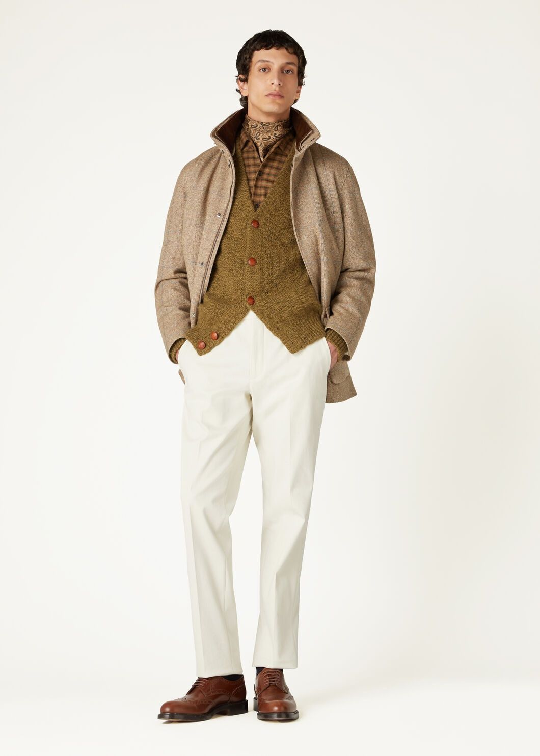 Loro Piana o1w1db10725 FAO8028 Raffaele Shirt in Brown Size US M / EU 48-50 / 2 - 2 Thumbnail