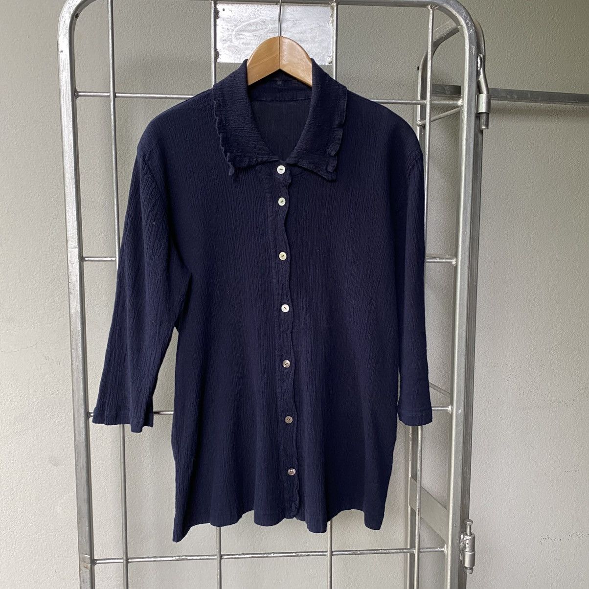 Tsumori Chisato Tsumori chisato Dark Blue Stretch Button-Up Shirt Size XS / US 0-2 / IT 36-38 - 1 Thumbnail
