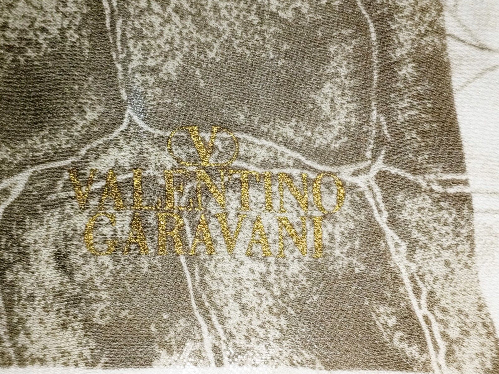 Valentino VALENTINO GARAVANI ITALY Gray Crocodile Skin Silk Scarf Size ONE SIZE - 2 Thumbnail