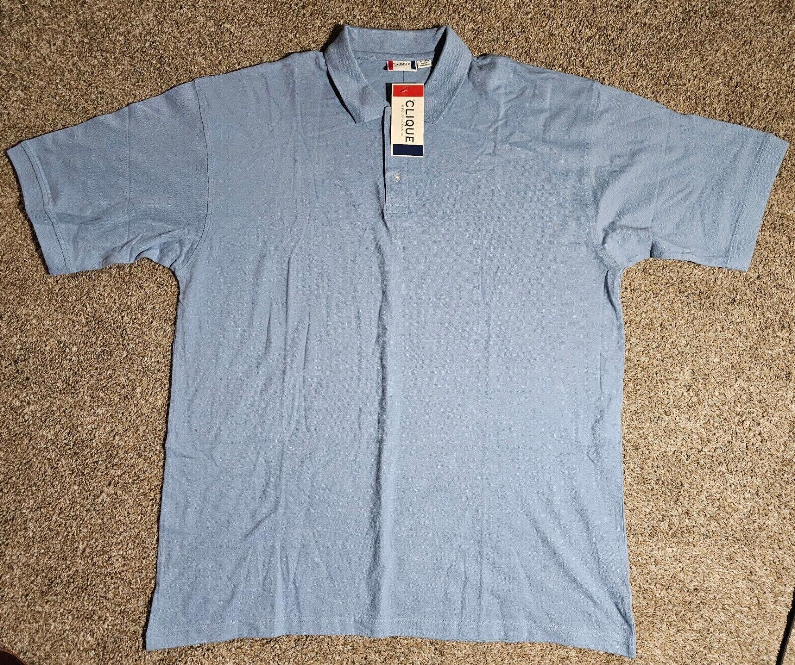 Clique clique polo shirt NWT 4xl XXXXL Lt Blue Size US XXL / EU 58 / 5 - 1 Thumbnail