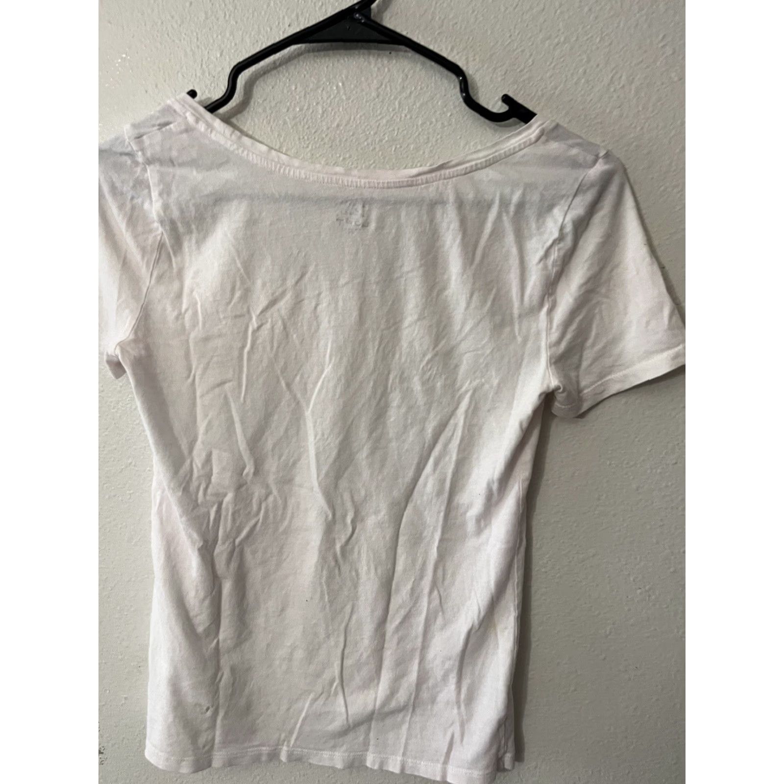 Loft Live Love Loft Women’s XS White Top Short Sleeve Pullover Casual Shirt, Cotton, Round Neck, Solid, Regular, Fall Spring Summer, Womens XS Size XS / US 0-2 / IT 36-38 - 2 Thumbnail