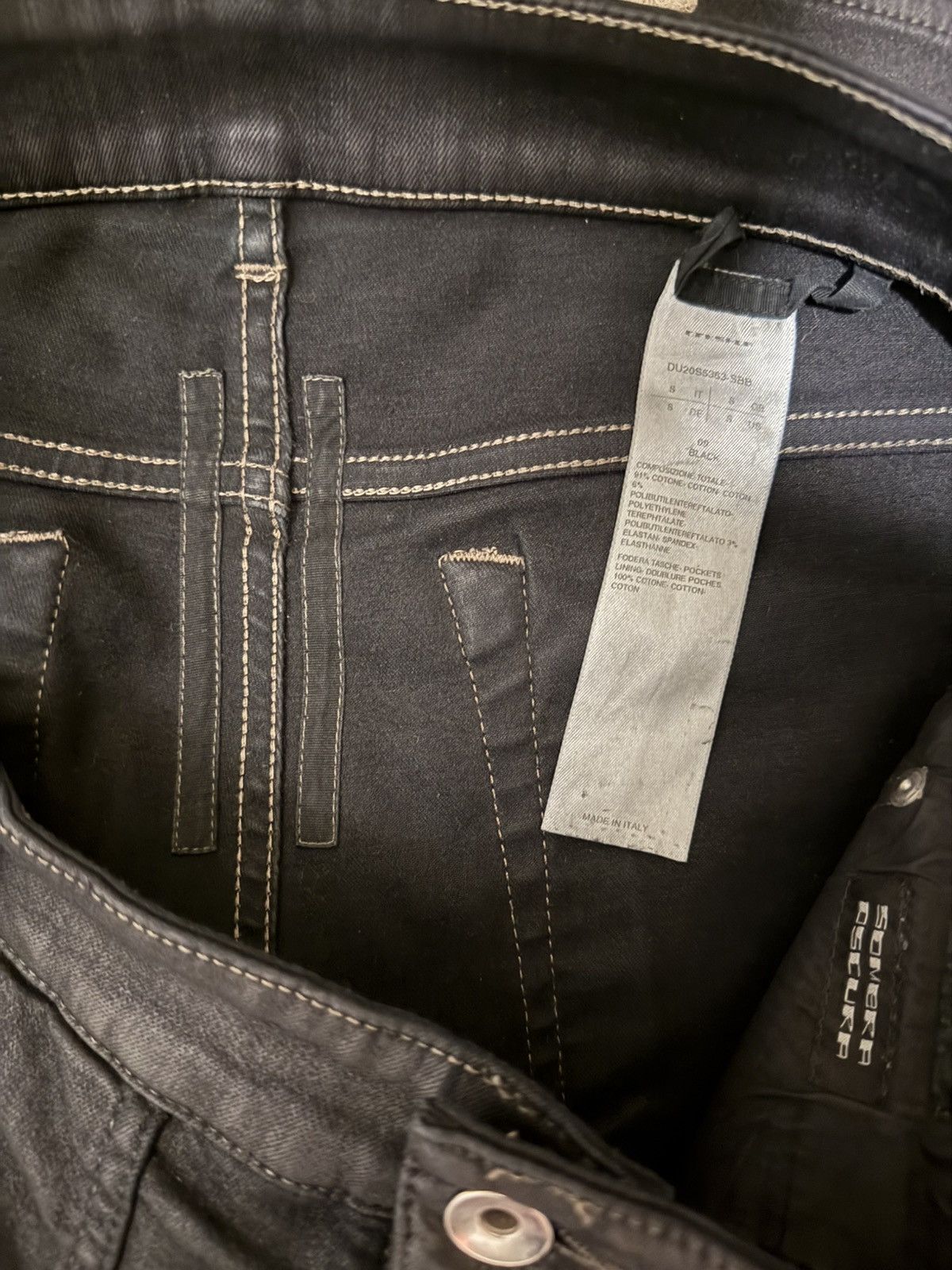 Rick Owens × Rick Owens Drkshdw Rick Owen Drkshdw Waxed Nagakin Cut Denim Size US 32 / EU 48 - 5 Thumbnail