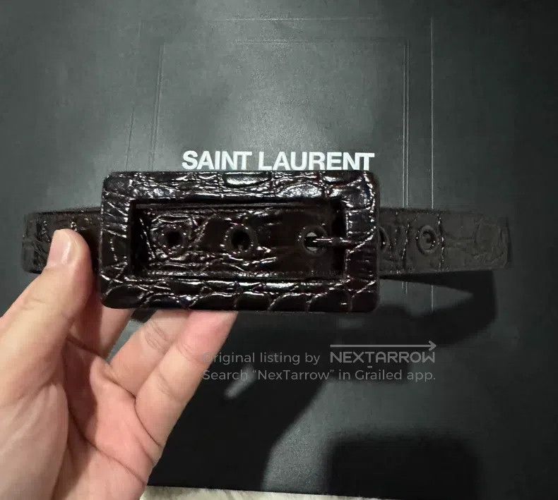 Saint Laurent Paris Saint Laurent Paris size 75 Large Embossed Belt Size ONE SIZE - 2 Thumbnail