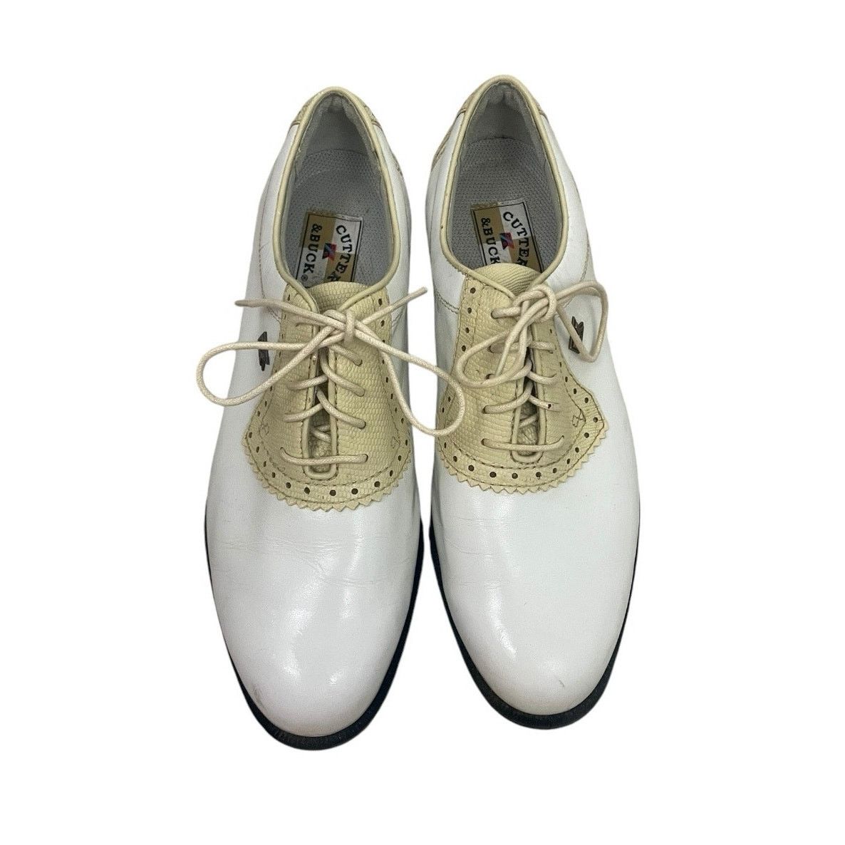 Cutter & Buck Cutter & Buck Leather White and Cream Lace Up Golf Shoes Size US 9.5 / IT 39.5 - 3 Thumbnail
