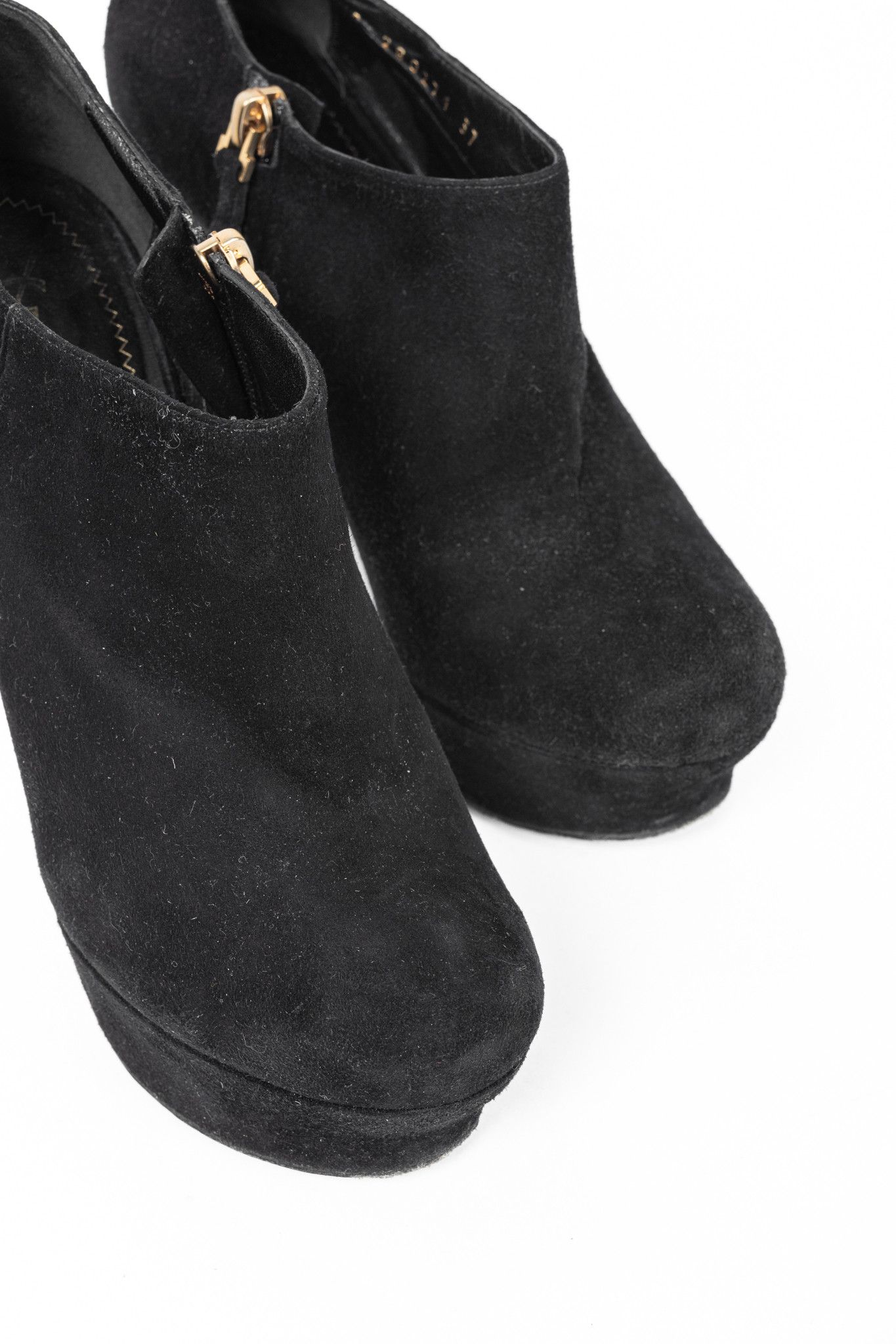 Yves Saint Laurent Yves Saint Laurent Palais Black Suede Platform Booties Size US 6.5 / IT 36.5 - 6 Thumbnail