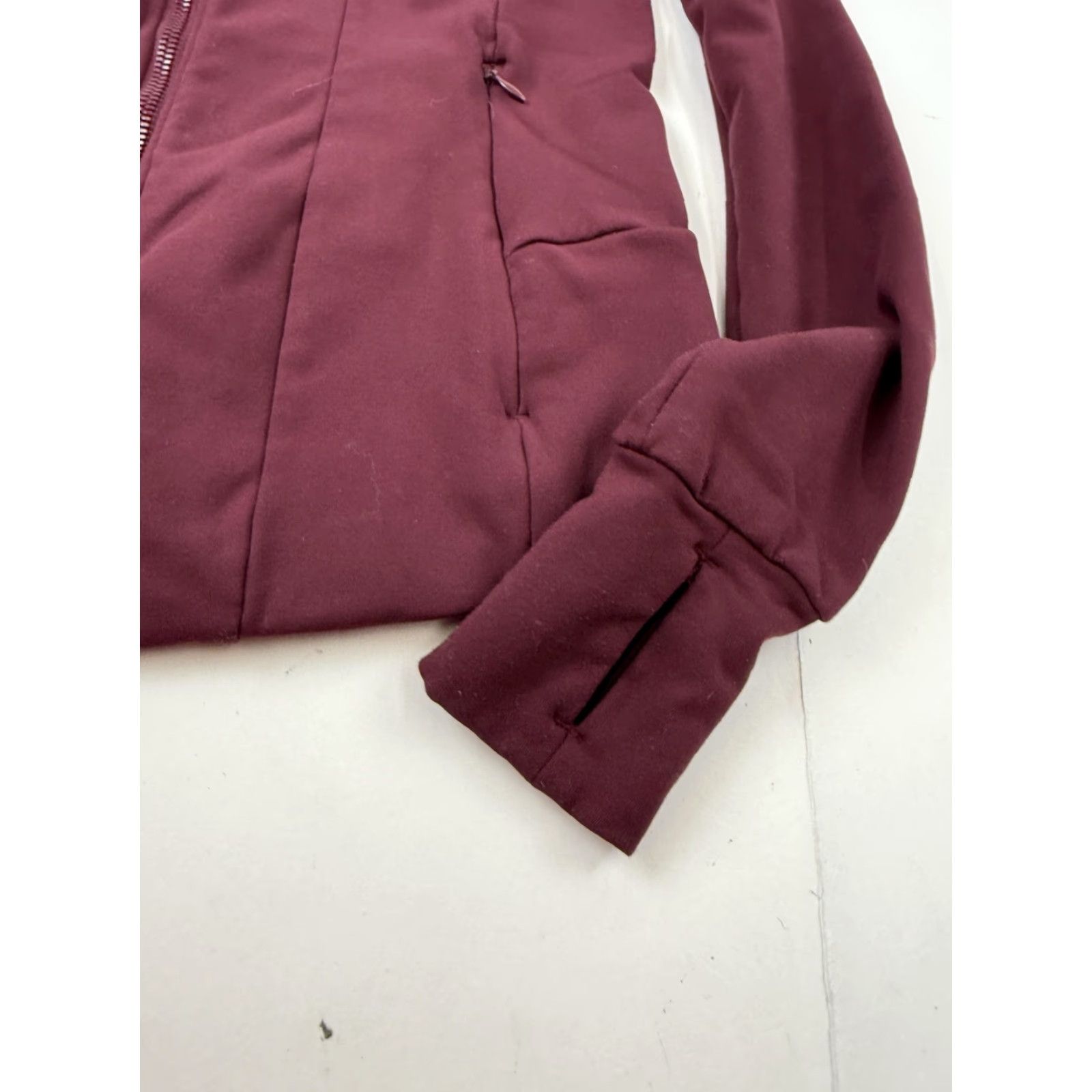 Vintage Yogalicious Lux Womens XS Red Full Zip Track Jacket with Thumbholes, Slim Fit, Jersey Size XS / US 0-2 / IT 36-38 - 2 Thumbnail