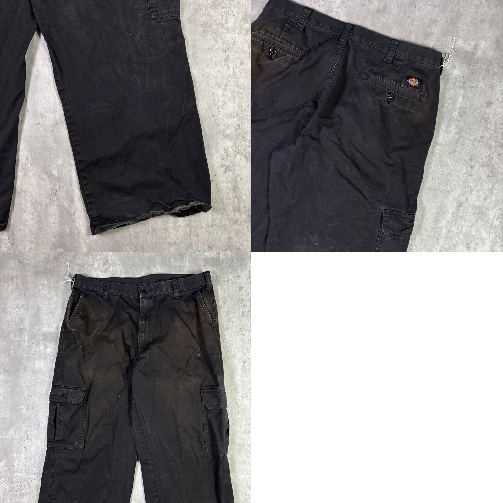 Dickies Dickies Mens Black Cotton Twill Cargo Pants 34x28 Work Pants Cargo Pocket Distressed 34 White Logo Mens Size US 34 / EU 50 - 8 Thumbnail