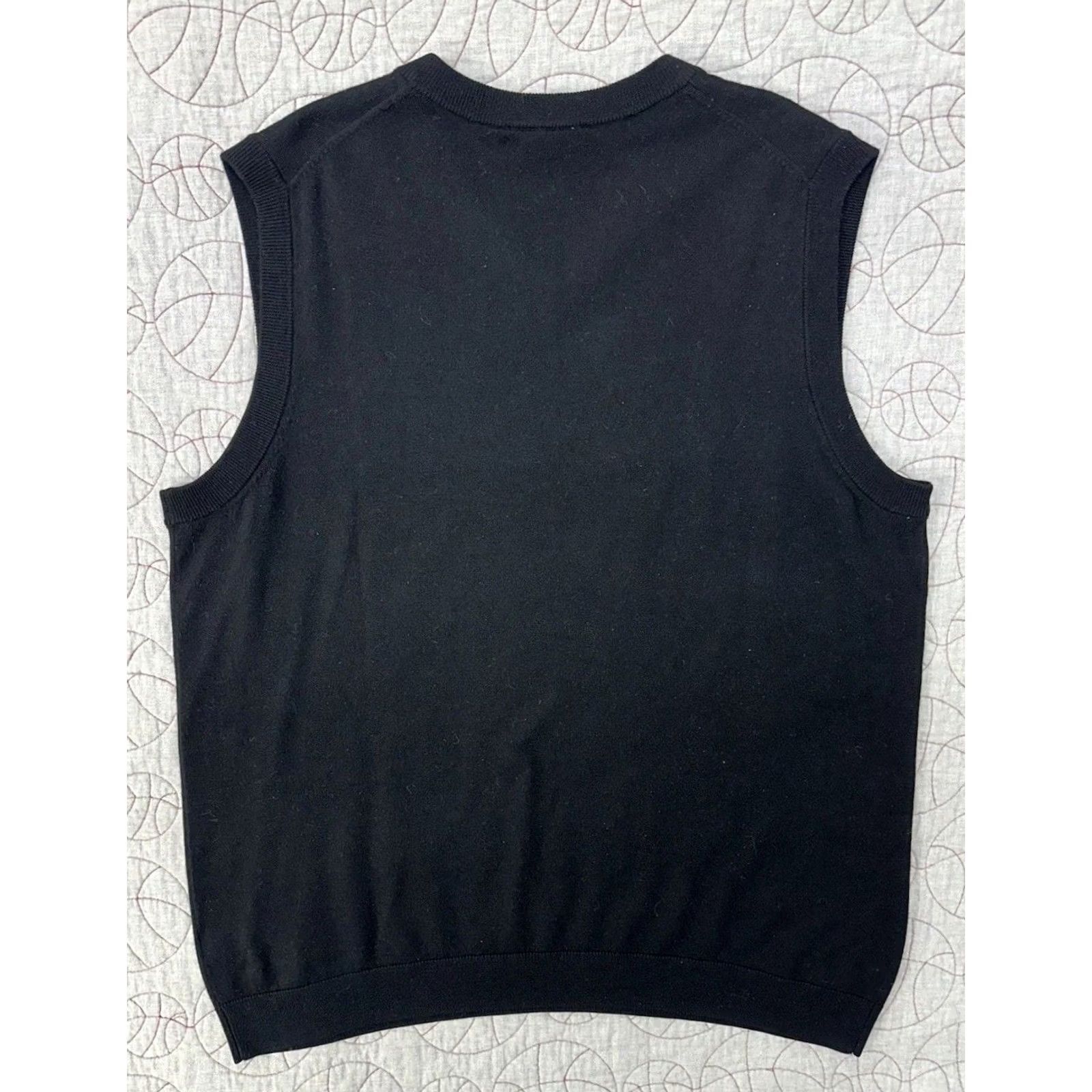 Hart Schaffner Marx Hart Schaffner Marx Merino Wool Vest 2XLT Black Mens V-Neck Sleeveless Breathing Lightweight Big & Tall Shop Golf Business Casual Vest Size US XXL / EU 58 / 5 - 3 Thumbnail