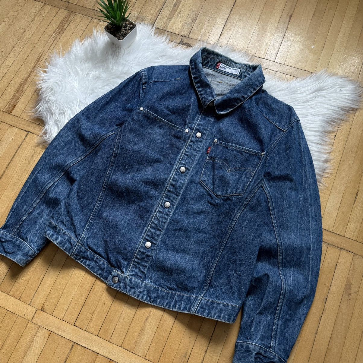 Levi's 📌 Vintage Levi’s Engineered 2000’s Denim Trucker Jacket Size US L / EU 52-54 / 3 - 2 Thumbnail