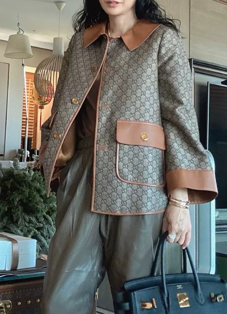Gucci Gucci Logo Patchwork Doll Collar Coat Size M / US 6-8 / IT 42-44 - 1 Thumbnail