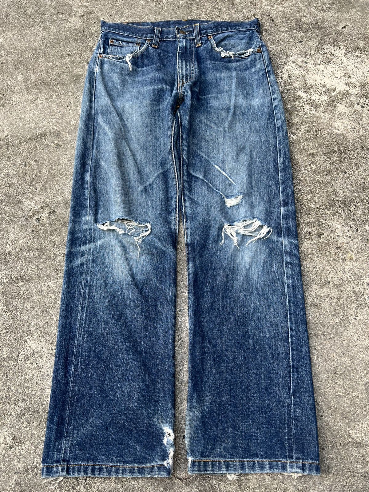 Vintage 90’s Levi’s 551zxx Big E Selvedge Distress Jean #USA