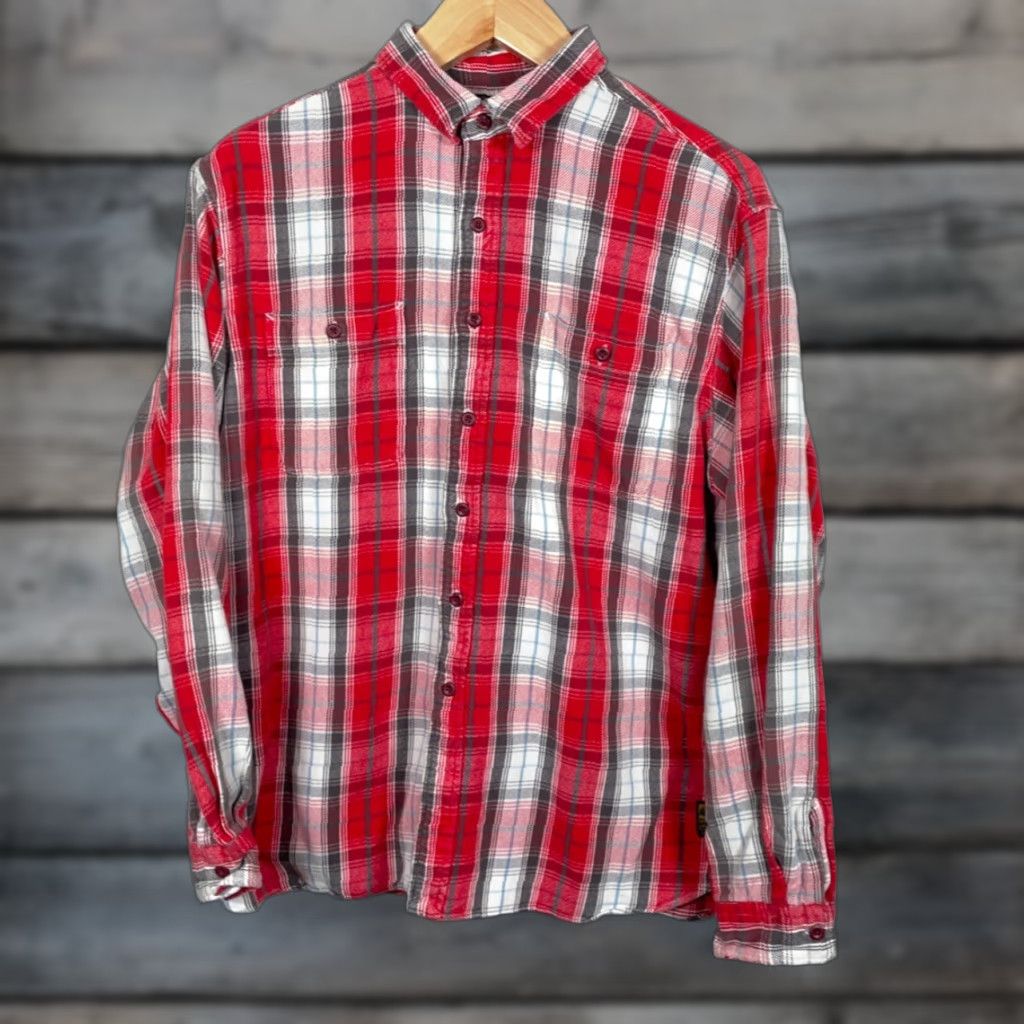 Vintage Polo Sport Shirt Men's XL Red Plaid Flannel Cotton Button-Up Grunge Preppy Size US XL / EU 56 / 4 - 1 Thumbnail