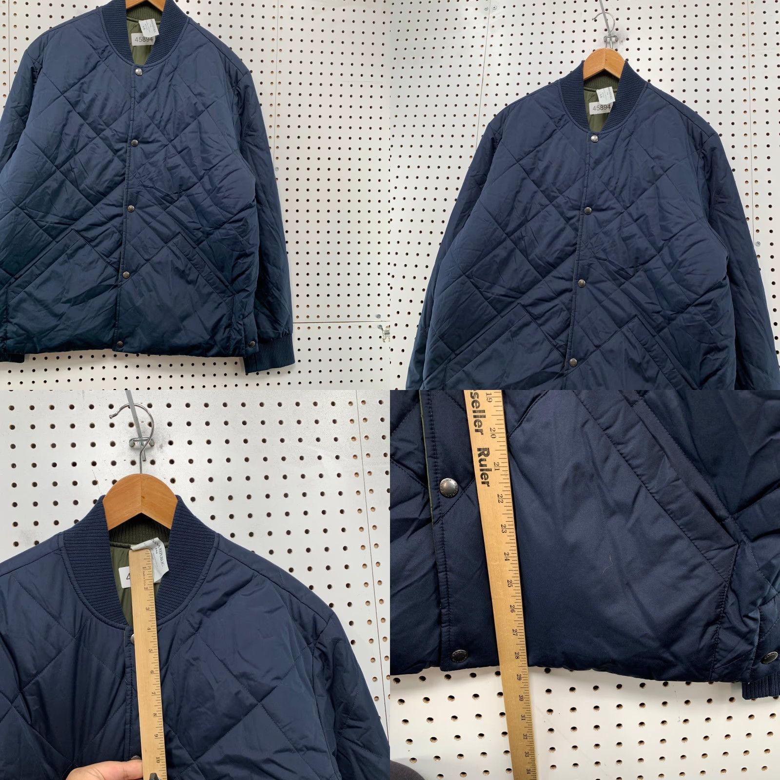 Banana Republic Banana Republic Jacket | Reversible | Military Quilted Insulated Bomber | Blue Green | Large | Men | L | Polyester | ™ Size US L / EU 52-54 / 3 - 8 Thumbnail