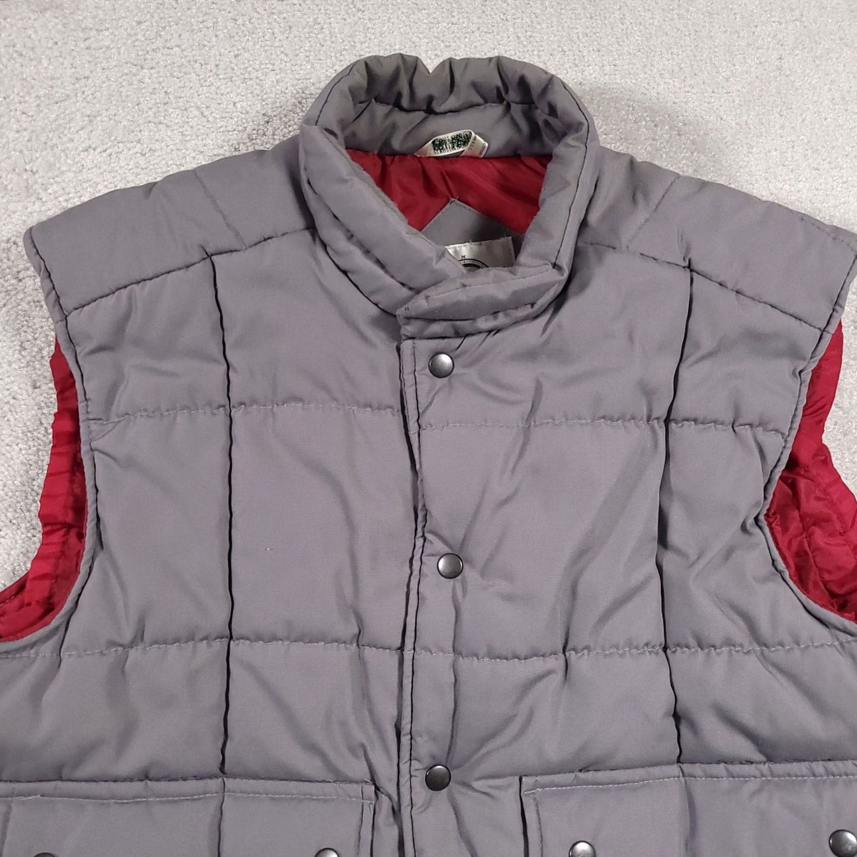 Vintage Northwest Territory Puffer Vest Mens Large Gray Red Snap Full Zip Heavy Size US L / EU 52-54 / 3 - 3 Thumbnail