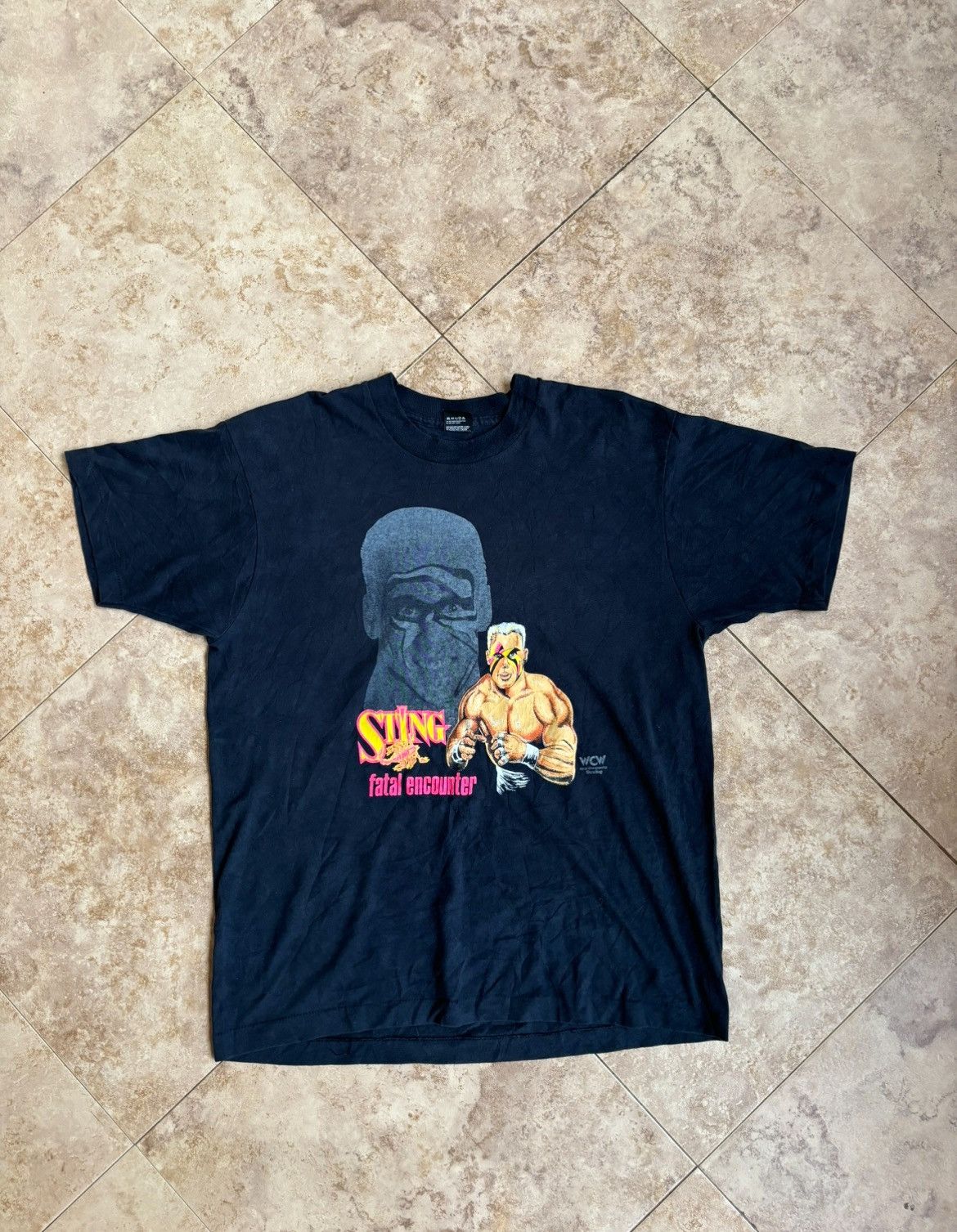 Vintage × WCW/nWo Vintage rare 80s Sting Fatal encounter wrestling tshirt Size US XL / EU 56 / 4 - 1 Thumbnail
