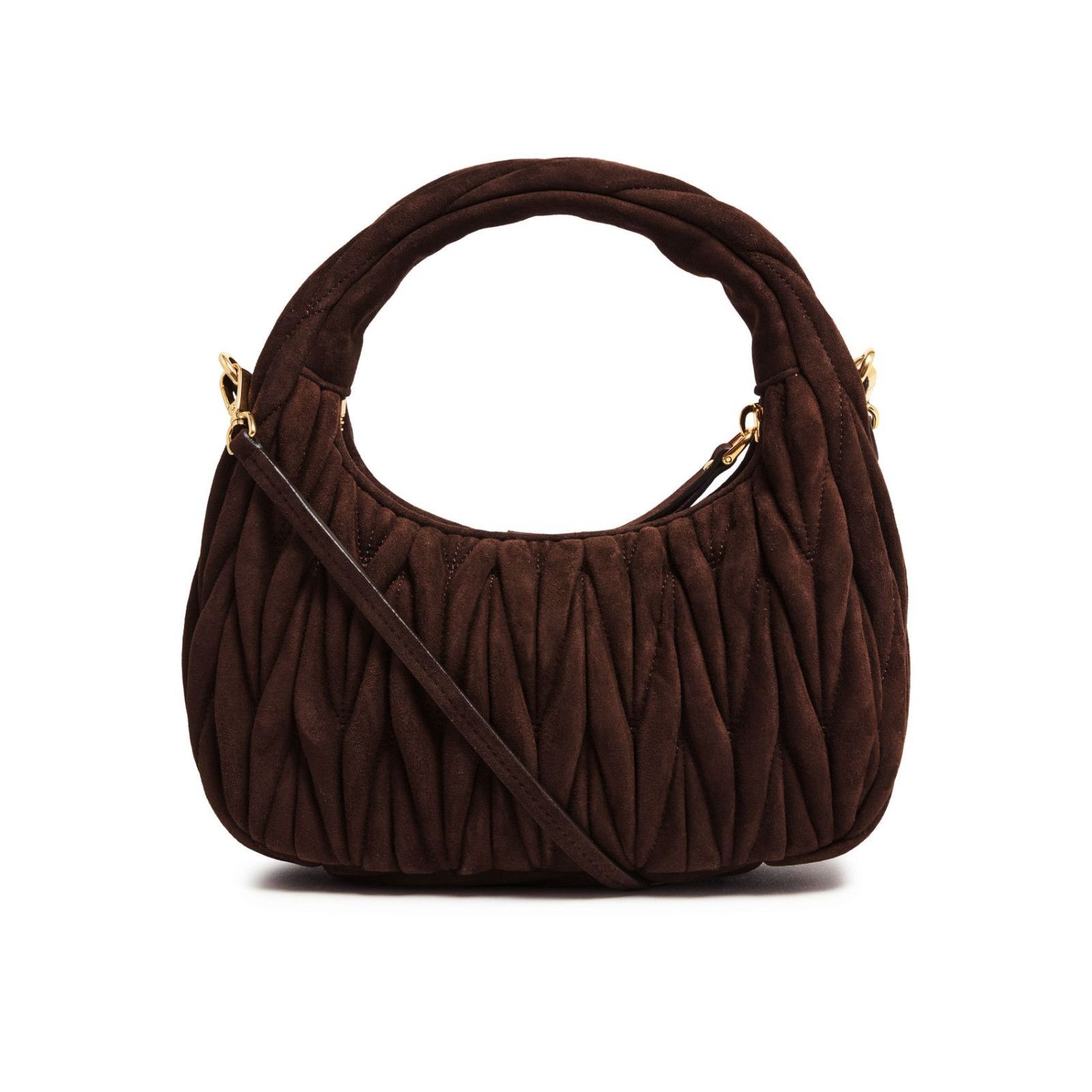 Miu Miu MIU MIU Wander Small $2950 Brown Suede Hobo Bag New And Auth Size ONE SIZE - 3 Thumbnail