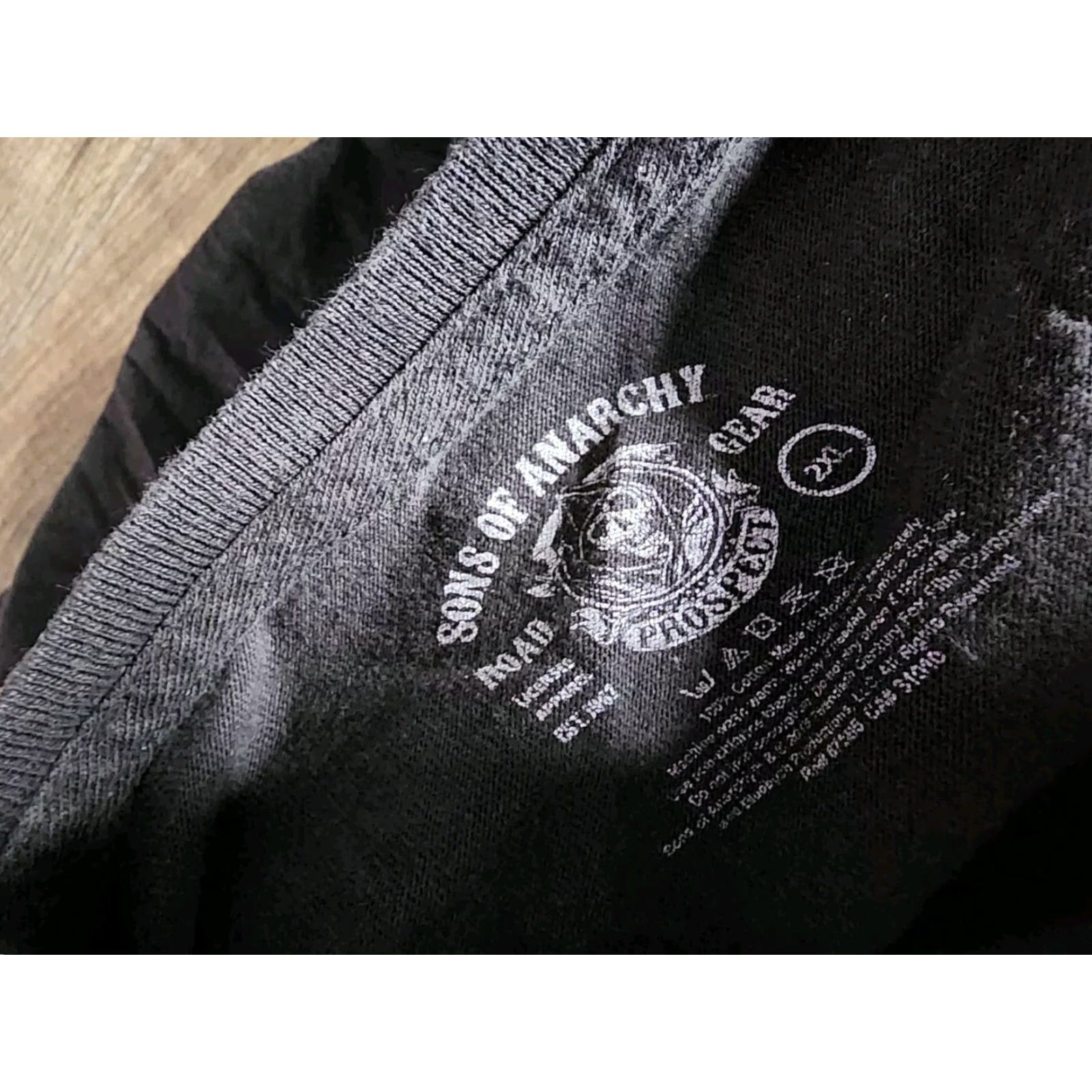 Vintage Sons of Anarchy Mens T-Shirt 2XL Black Motorcycle Graphics Crew Neck Short Sleeve Reaper Skull Road Gear Projective Size US XXL / EU 58 / 5 - 4 Thumbnail