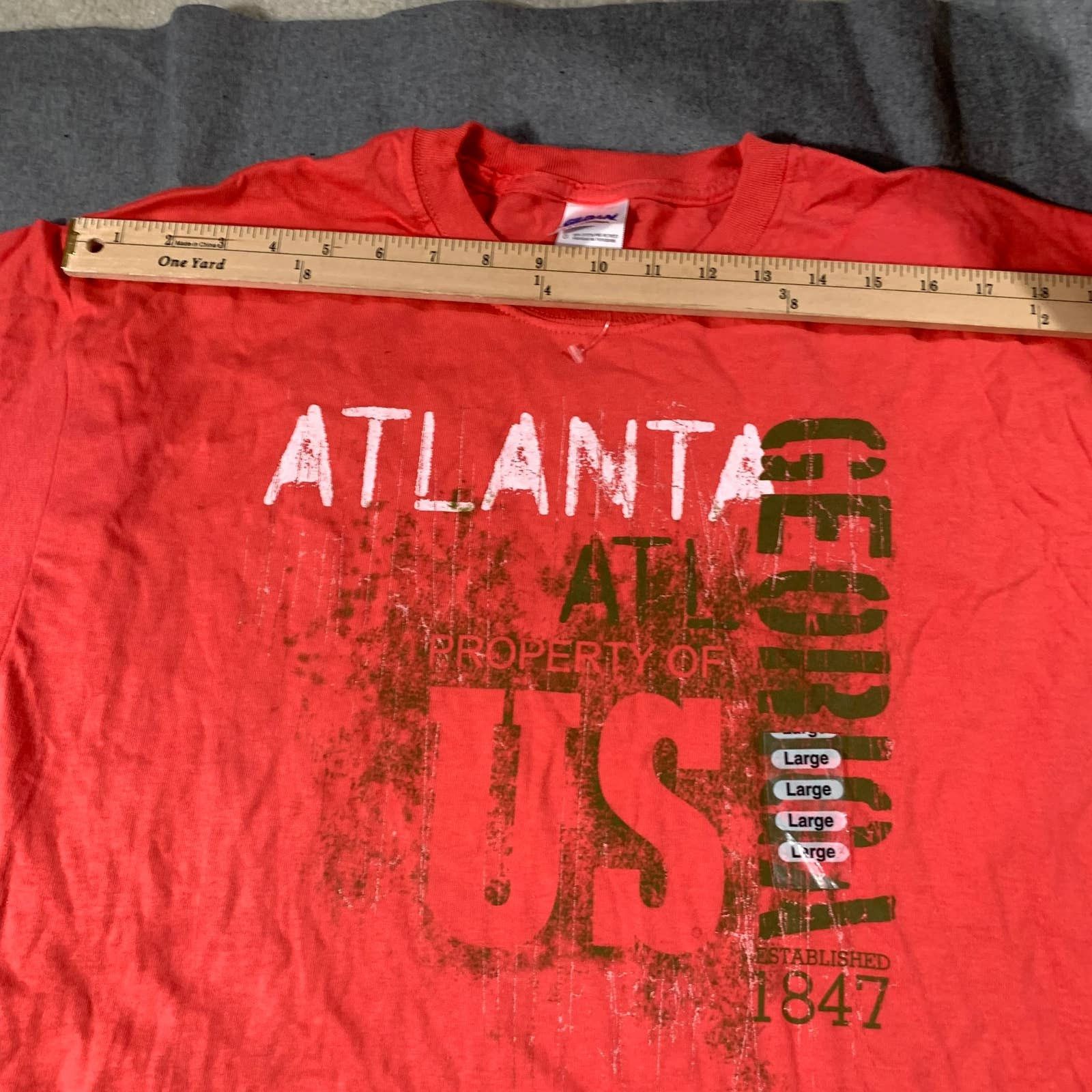 Gildan GILDAN Atlanta Shirt Adult Large Orange Casual T Shirt Mens Size US L / EU 52-54 / 3 - 5 Thumbnail