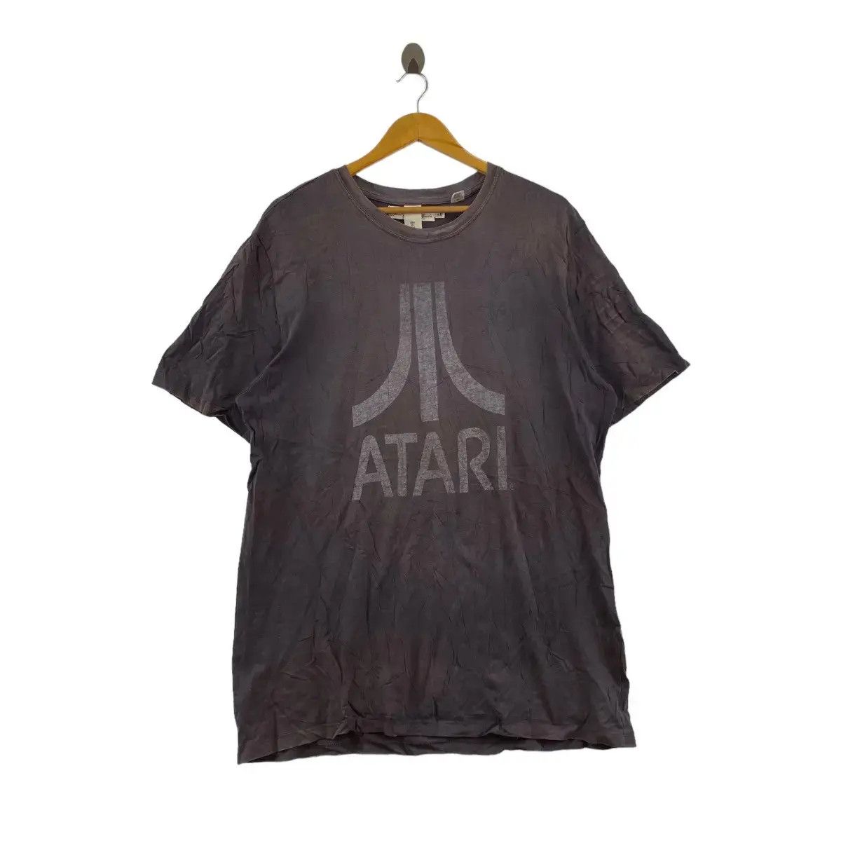 H&M H&M LOGG ATARI Natural Sun Faded Distress Design Tee Shirt Size L / US 10 / IT 46 - 1 Thumbnail