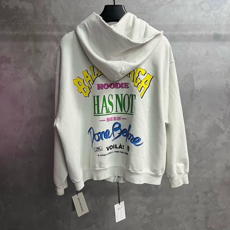 Balenciaga Balenciaga White pattern print foamed logo zip-up long sle Size US S / EU 44-46 / 1 - 1 Thumbnail