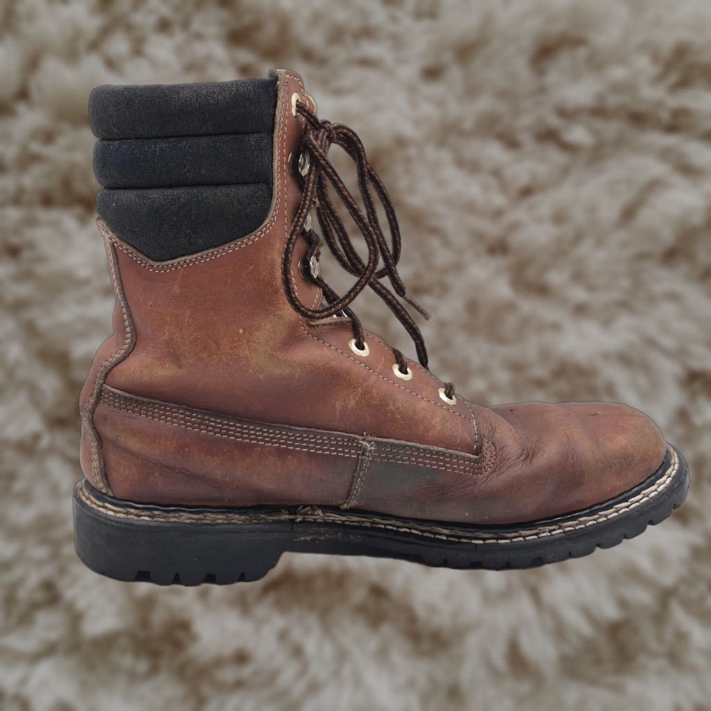 Wolverine Great Lakes Boots Mens Size 10 W Brown Leather Work Combat Lace Up