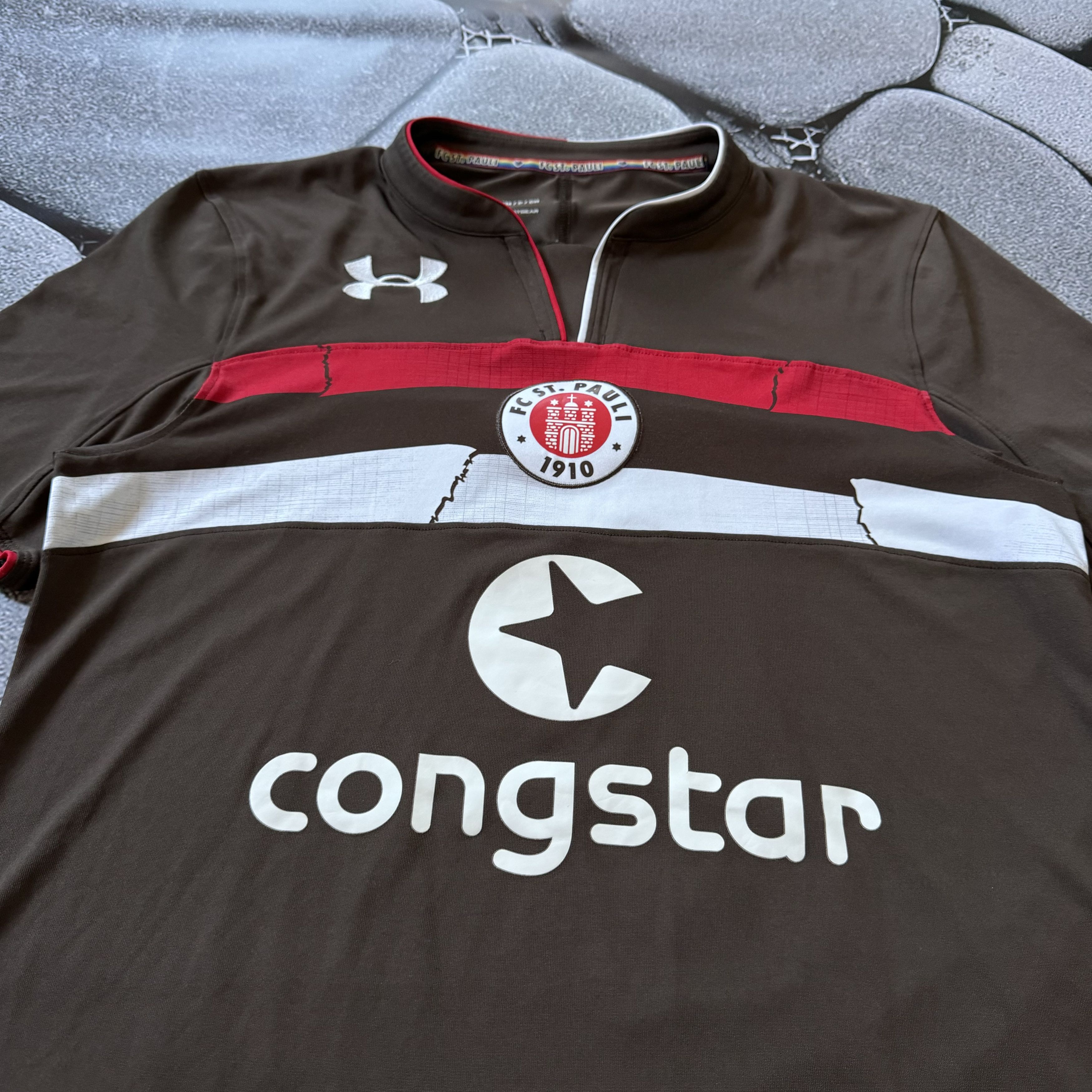 Under Armour BLOKECORE FC ST. PAULI 2018-2019 HOME KIT SOCCER JERSEY Size US S / EU 44-46 / 1 - 3 Thumbnail