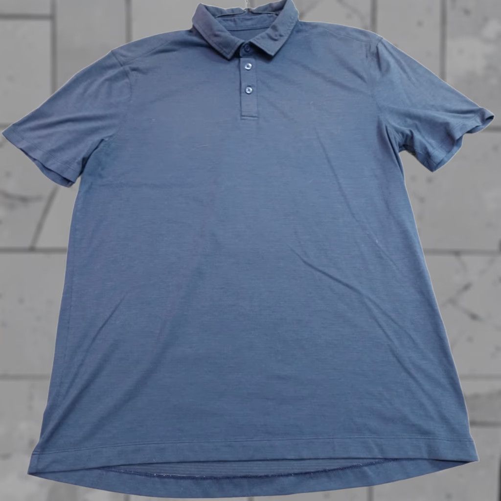 Lululemon Lululemon Polo Shirt Small Blue Solid Short Sleeve Curved Hem Men XS? 0 Size US S / EU 44-46 / 1 - 1 Thumbnail