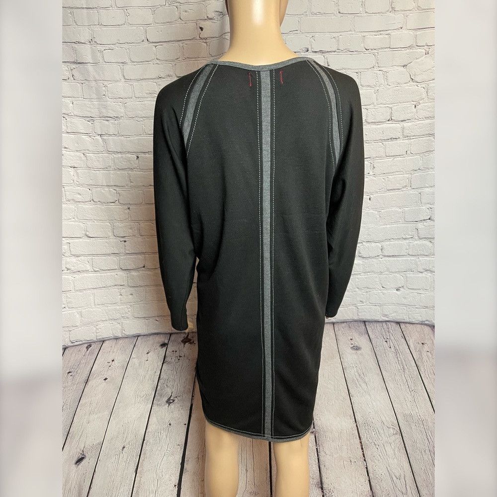 Other Max Studio Black Grey Long Sleeve Sweater Dress Size L Size L / US 10 / IT 46 - 4 Thumbnail